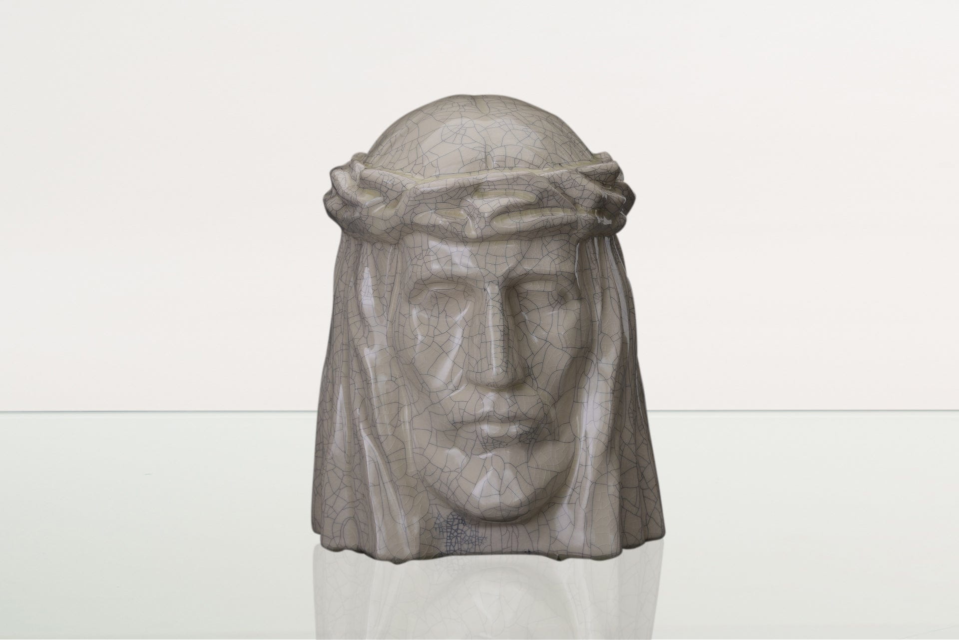 Handmade Cremation Urn for Ashes "The Christ" - Large | Craquelure | Ceramic Urn - Pulvis Art Urns