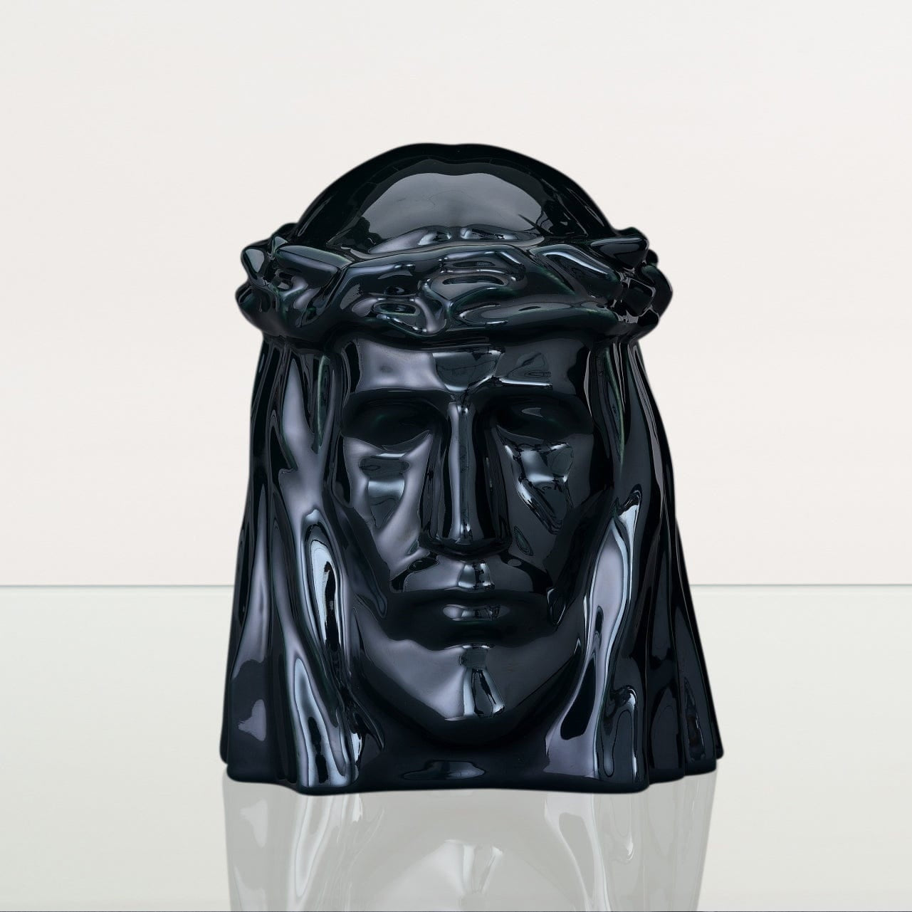 Handmade Cremation Urn for Ashes "The Christ" - Large | Oxide Green | Ceramic Urn - Pulvis Art Urns