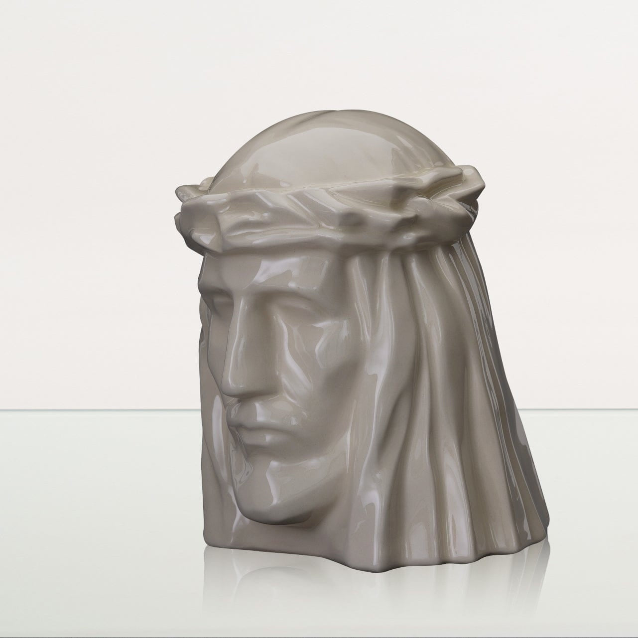 Handmade Cremation Urn for Ashes "The Christ" - Large | Off-white | Ceramic Urn - Pulvis Art Urns