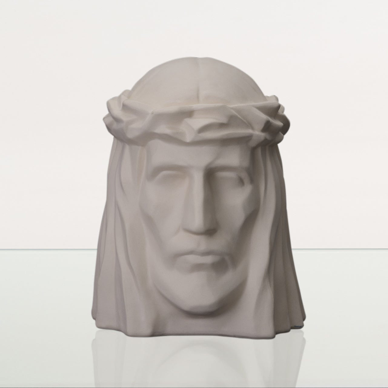 Pulvis Art Urns Adult Size Urn Handmade Cremation Urn for Ashes "The Christ" - Large | Unglazed | Ceramic Urn
