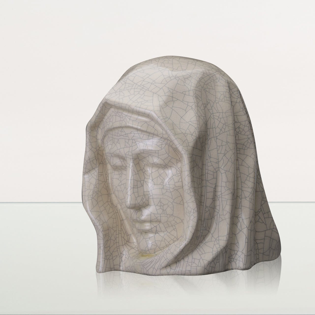 Handmade Cremation Urn for Ashes "The Holy Mother" - Large | Craquelure | Ceramic Urn - Pulvis Art Urns