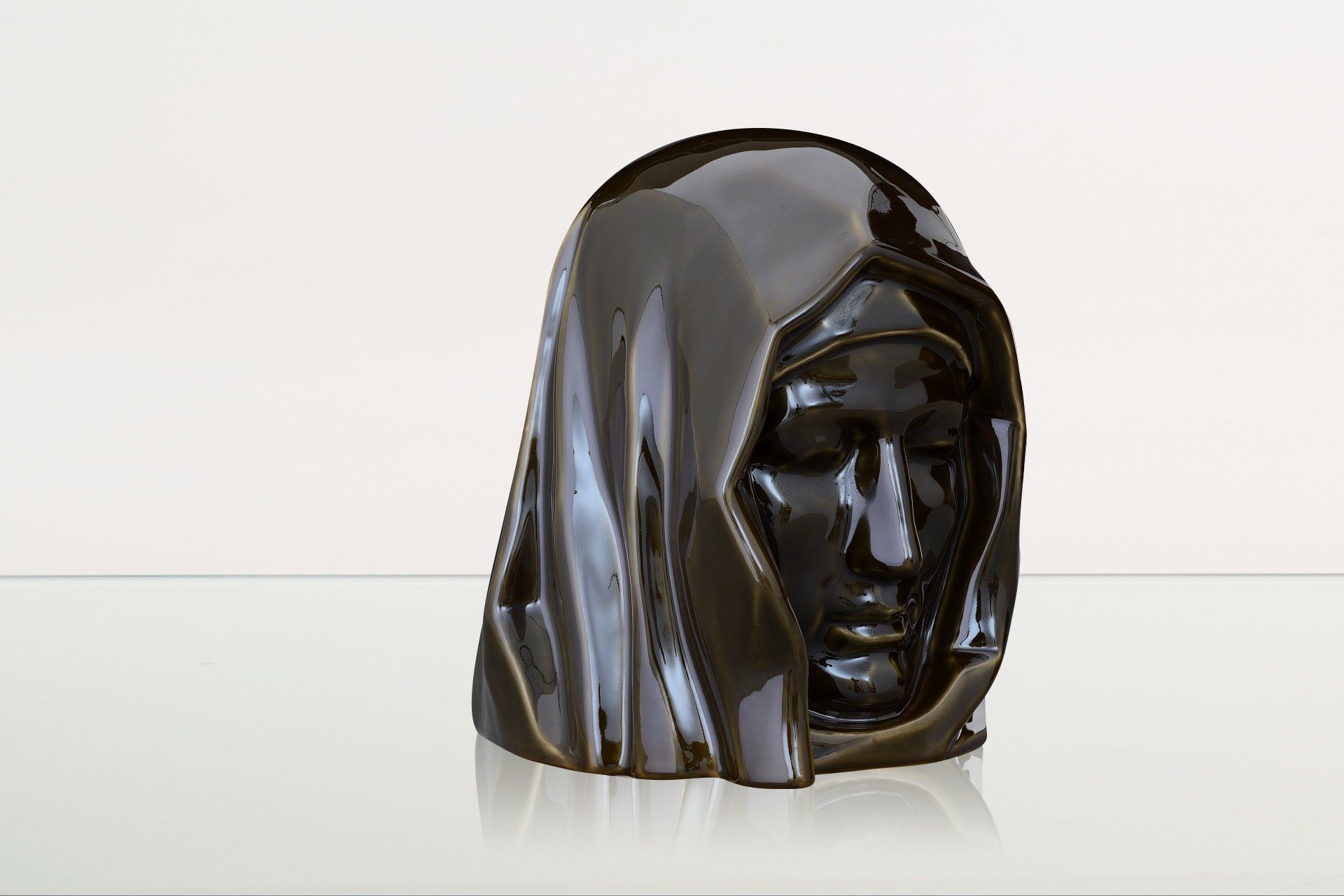 Handmade Cremation Urn for Ashes "The Holy Mother" - Large | Oily Green | Ceramic Urn - Pulvis Art Urns