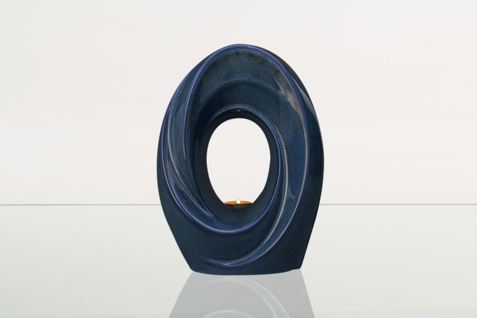 Handmade Cremation Urn for Ashes "The Passage" - Large Ceramic Urn | Blue Melange - Pulvis Art Urns