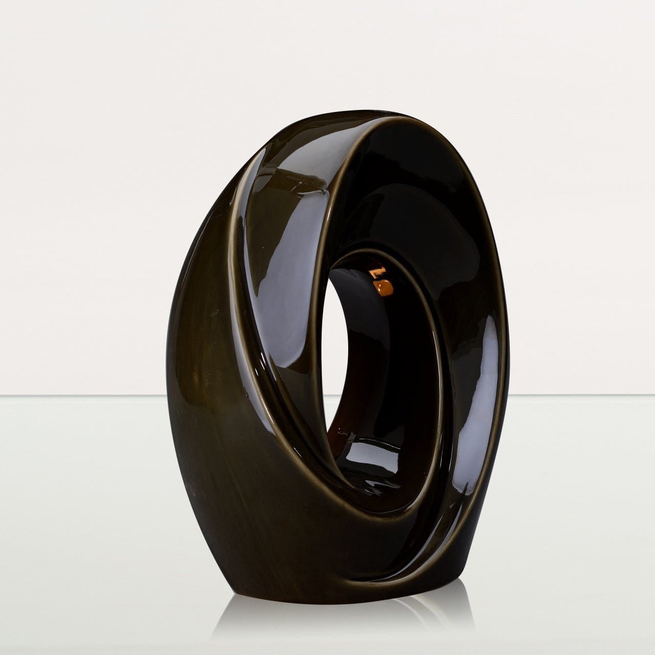 Handmade Cremation Urn for Ashes "The Passage" - Large | Oily Green | Ceramic Urn - Pulvis Art Urns