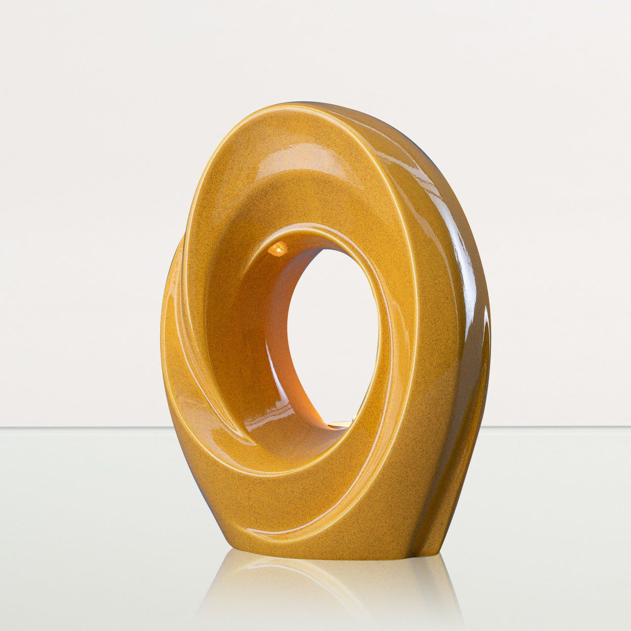 Handmade Cremation Urn for Ashes "The Passage" - Large Urn | Amber Yellow | Ceramic - Pulvis Art Urns