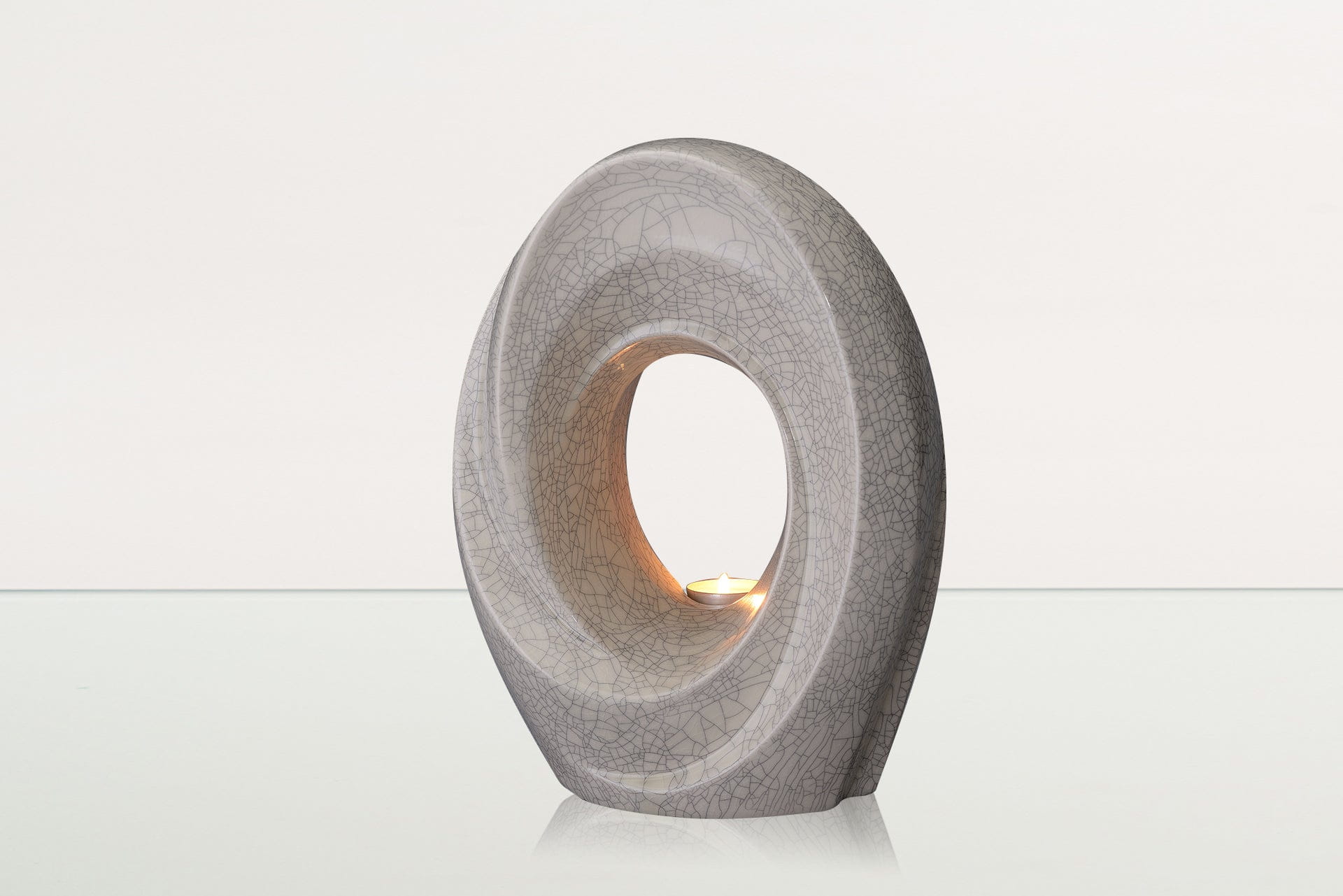 Handmade Cremation Urn for Ashes "The Passage" - Large Urn | Craquelure | Ceramic - Pulvis Art Urns