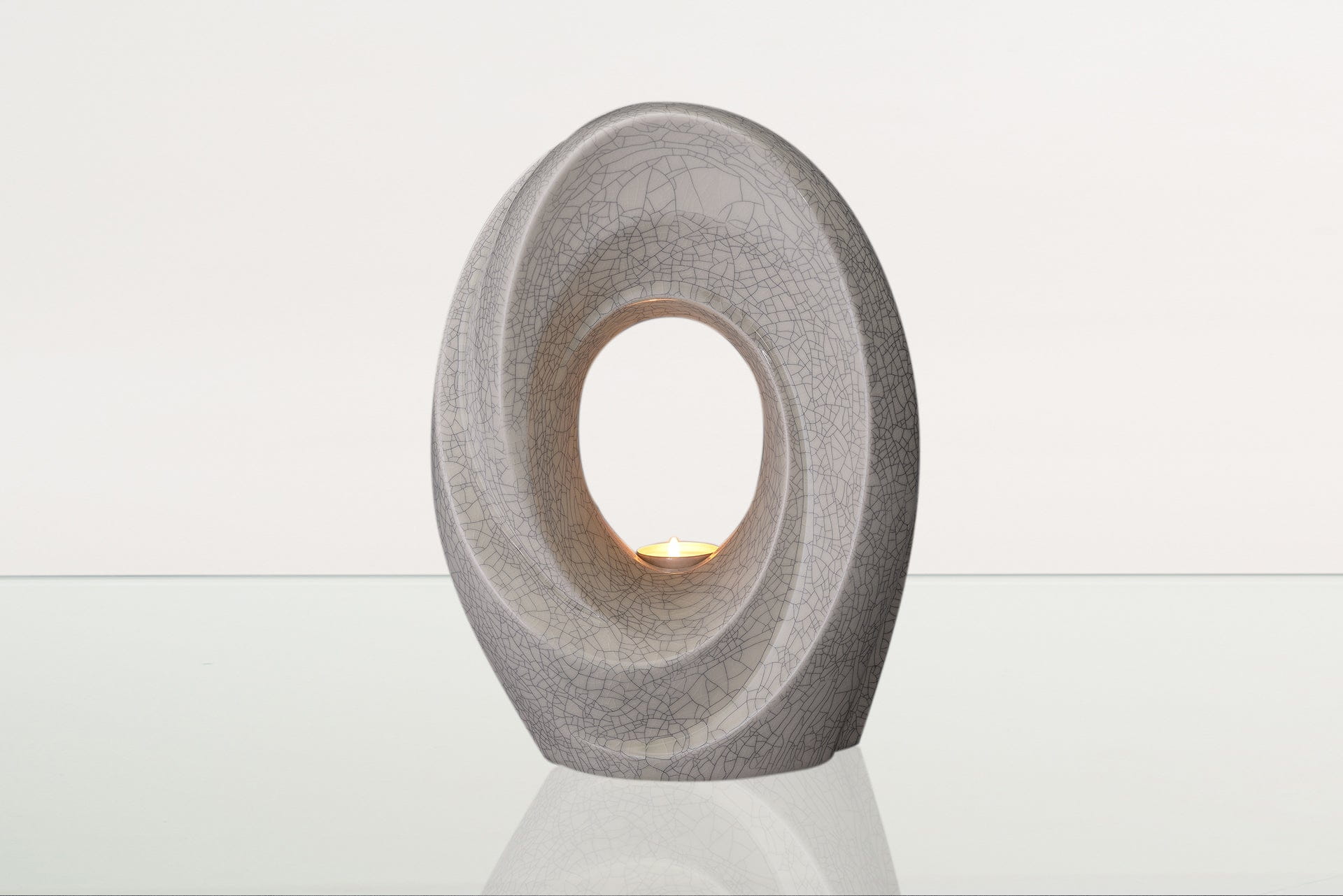 Handmade Cremation Urn for Ashes "The Passage" - Large Urn | Craquelure | Ceramic - Pulvis Art Urns