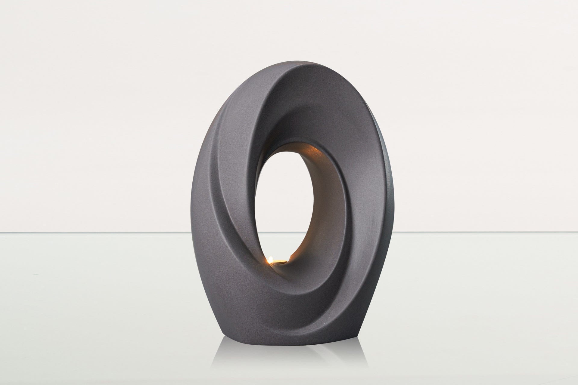 Handmade Cremation Urn for Ashes "The Passage" - Large Urn | Gray Matte | Ceramic - Pulvis Art Urns