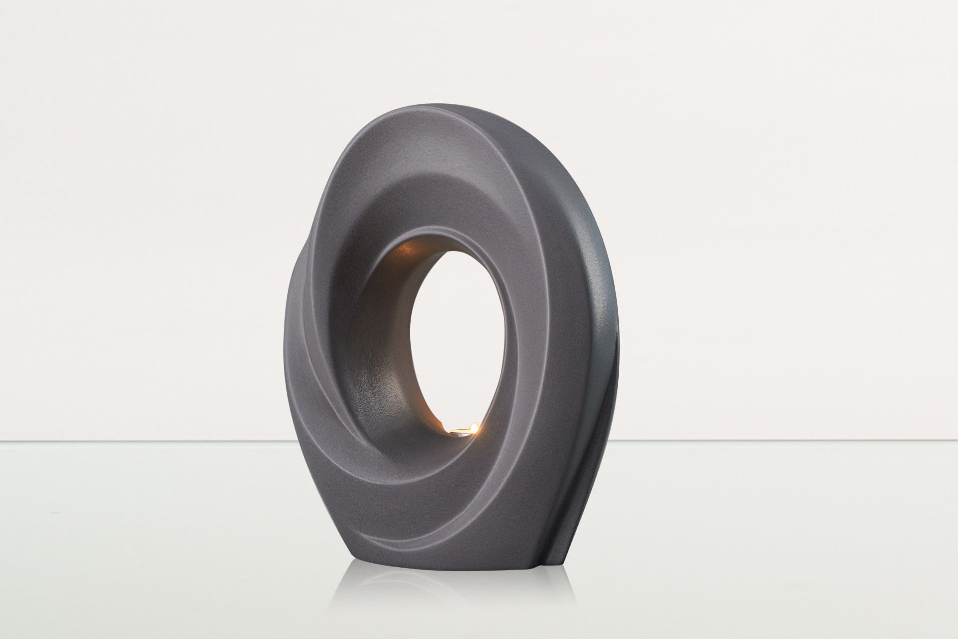 Handmade Cremation Urn for Ashes "The Passage" - Large Urn | Gray Matte | Ceramic - Pulvis Art Urns