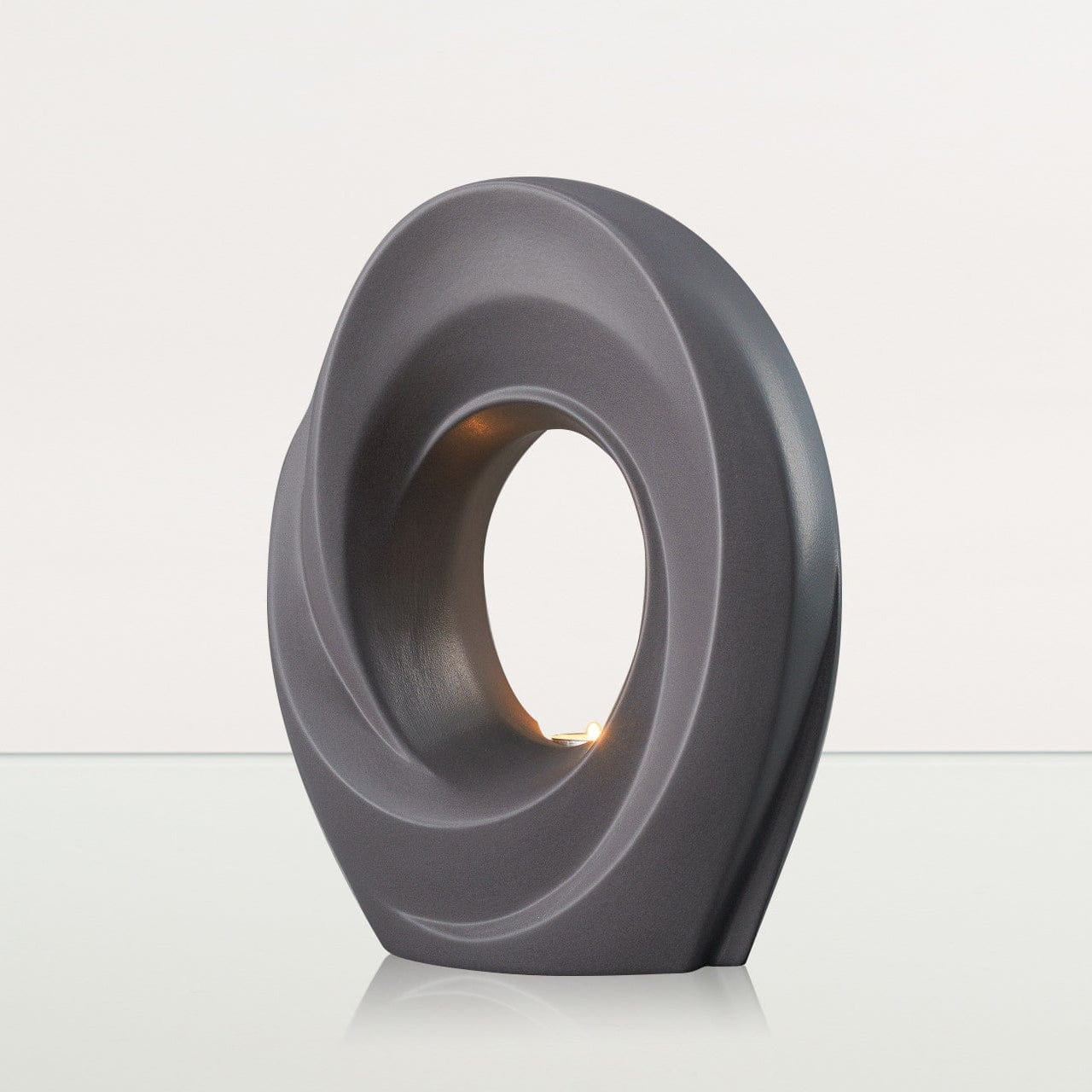 Handmade Cremation Urn for Ashes "The Passage" - Large Urn | Gray Matte | Ceramic - Pulvis Art Urns