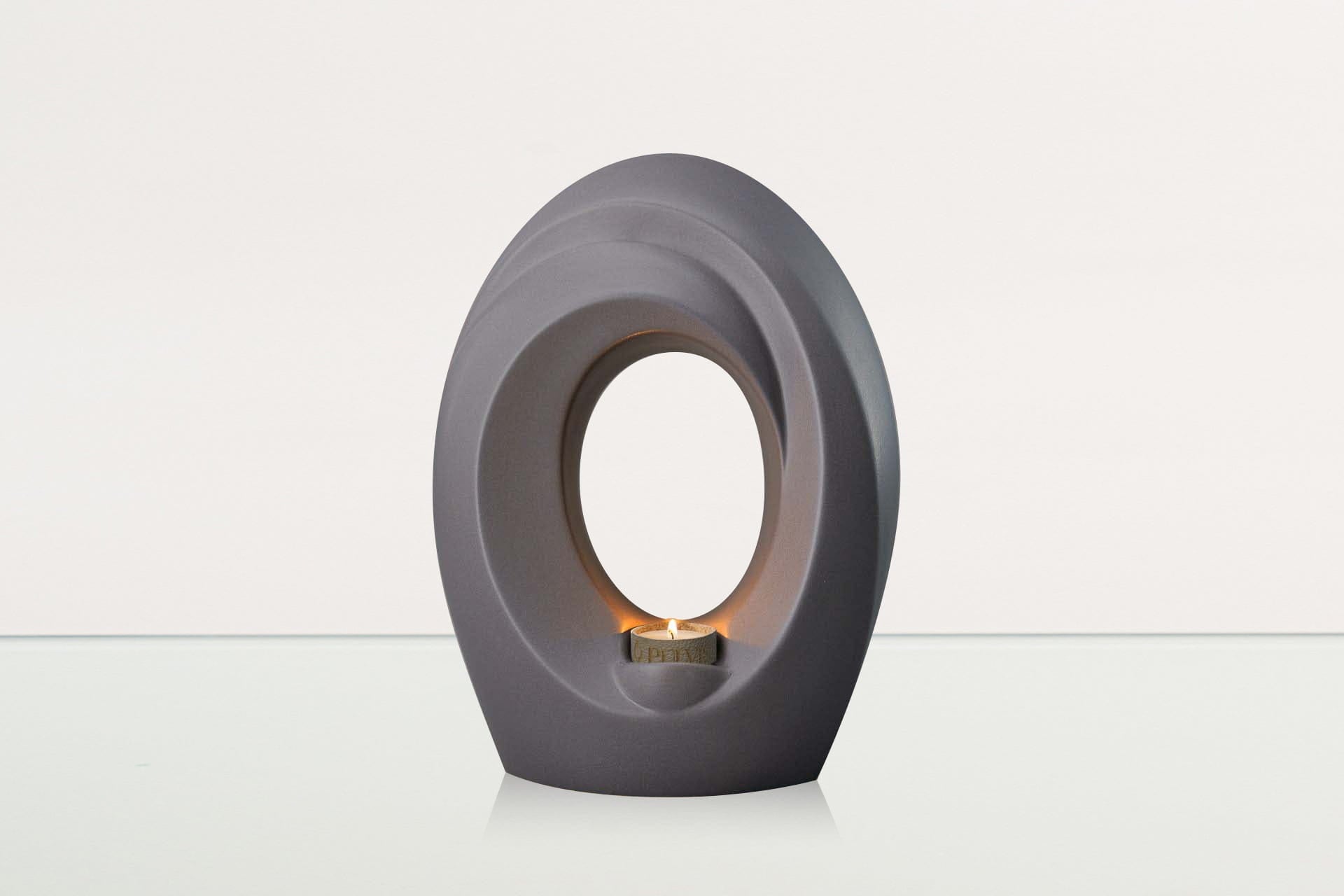 Handmade Cremation Urn for Ashes "The Passage" - Large Urn | Gray Matte | Ceramic - Pulvis Art Urns