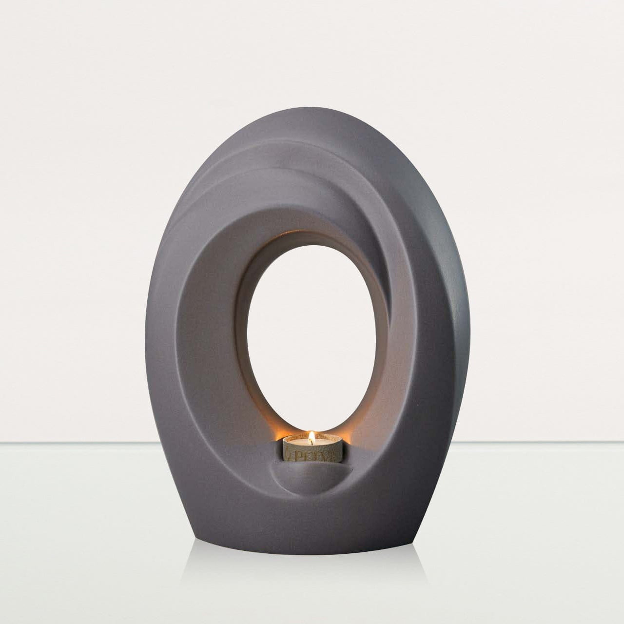 Handmade Cremation Urn for Ashes "The Passage" - Large Urn | Gray Matte | Ceramic - Pulvis Art Urns