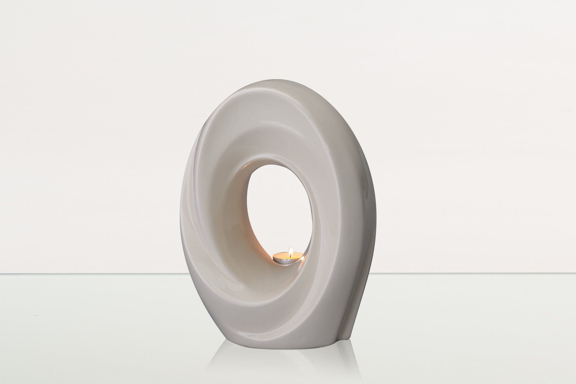 Handmade Cremation Urn for Ashes "The Passage" - Large Urn | Off-white | Ceramic - Pulvis Art Urns