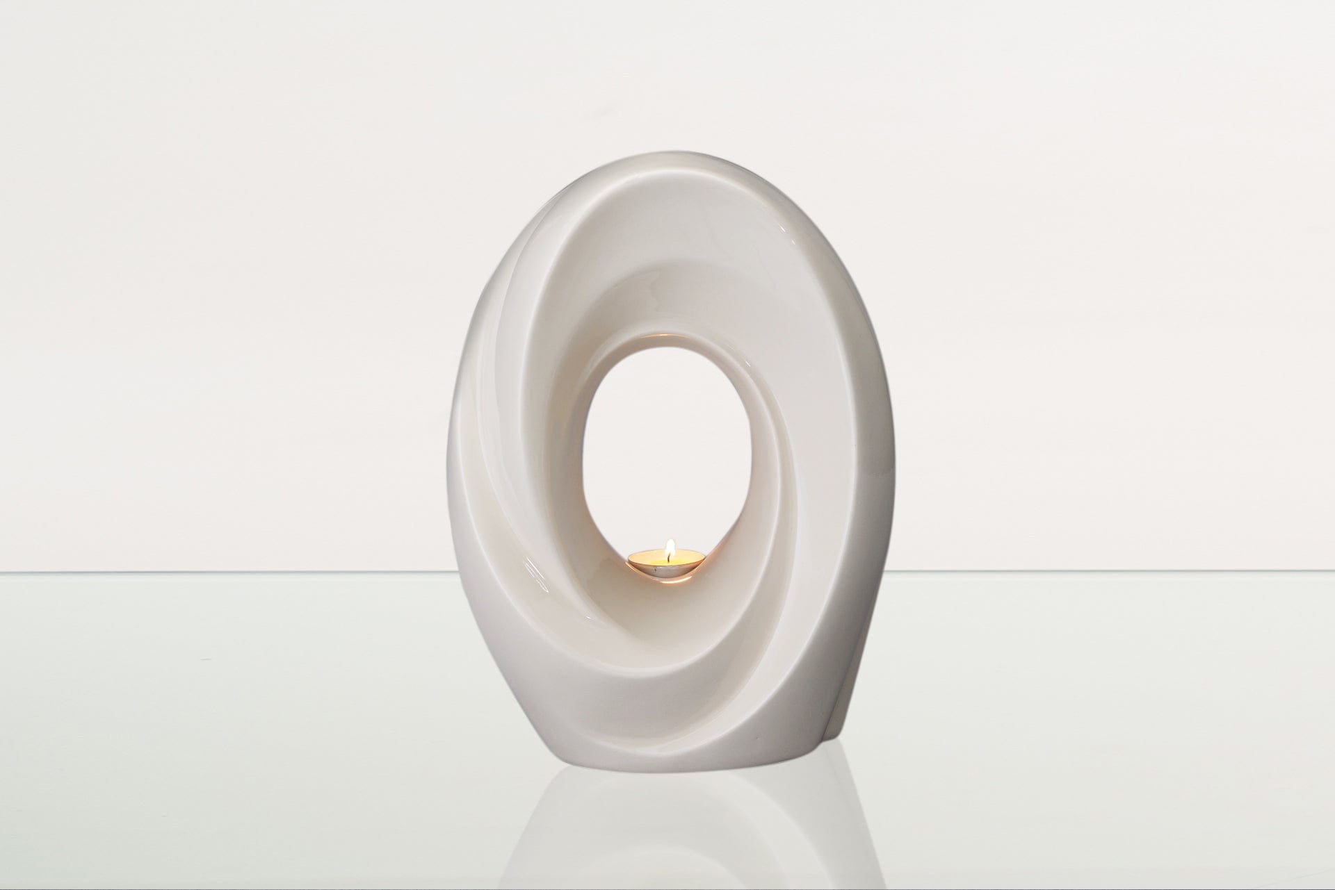 Handmade Cremation Urn for Ashes "The Passage" - Large Urn | Off-white | Ceramic - Pulvis Art Urns