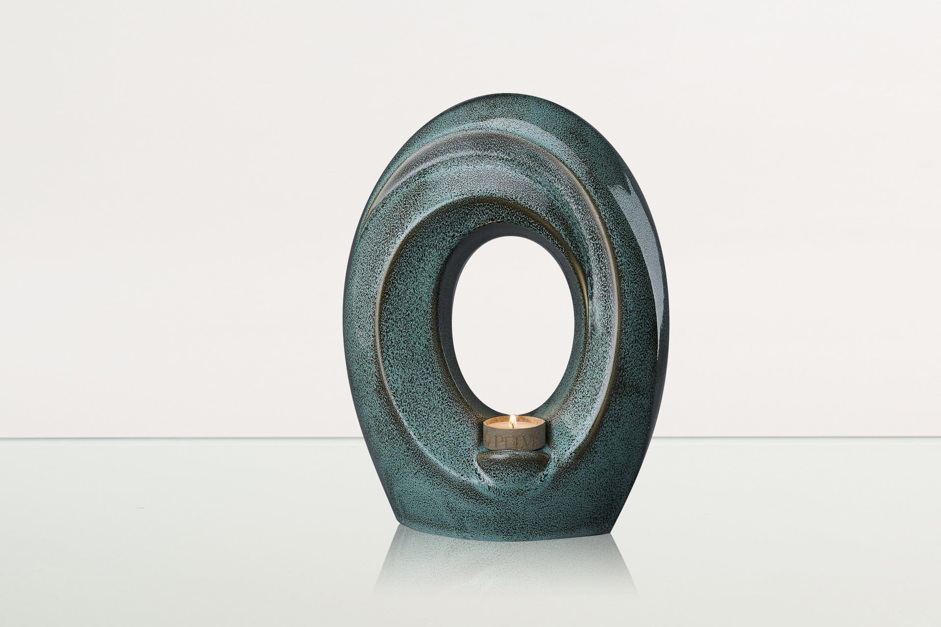 Handmade Cremation Urn for Ashes "The Passage" - Large Urn | Oily Green Melange - Pulvis Art Urns