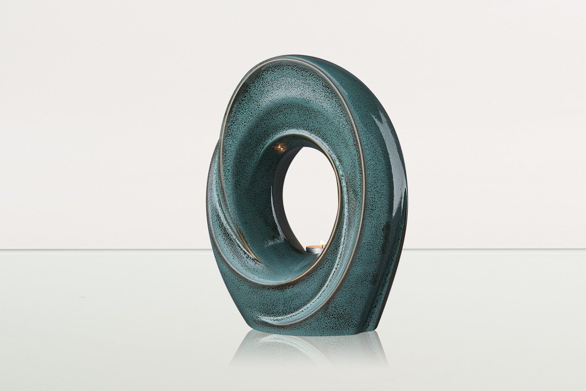 Handmade Cremation Urn for Ashes "The Passage" - Large Urn | Oily Green Melange - Pulvis Art Urns