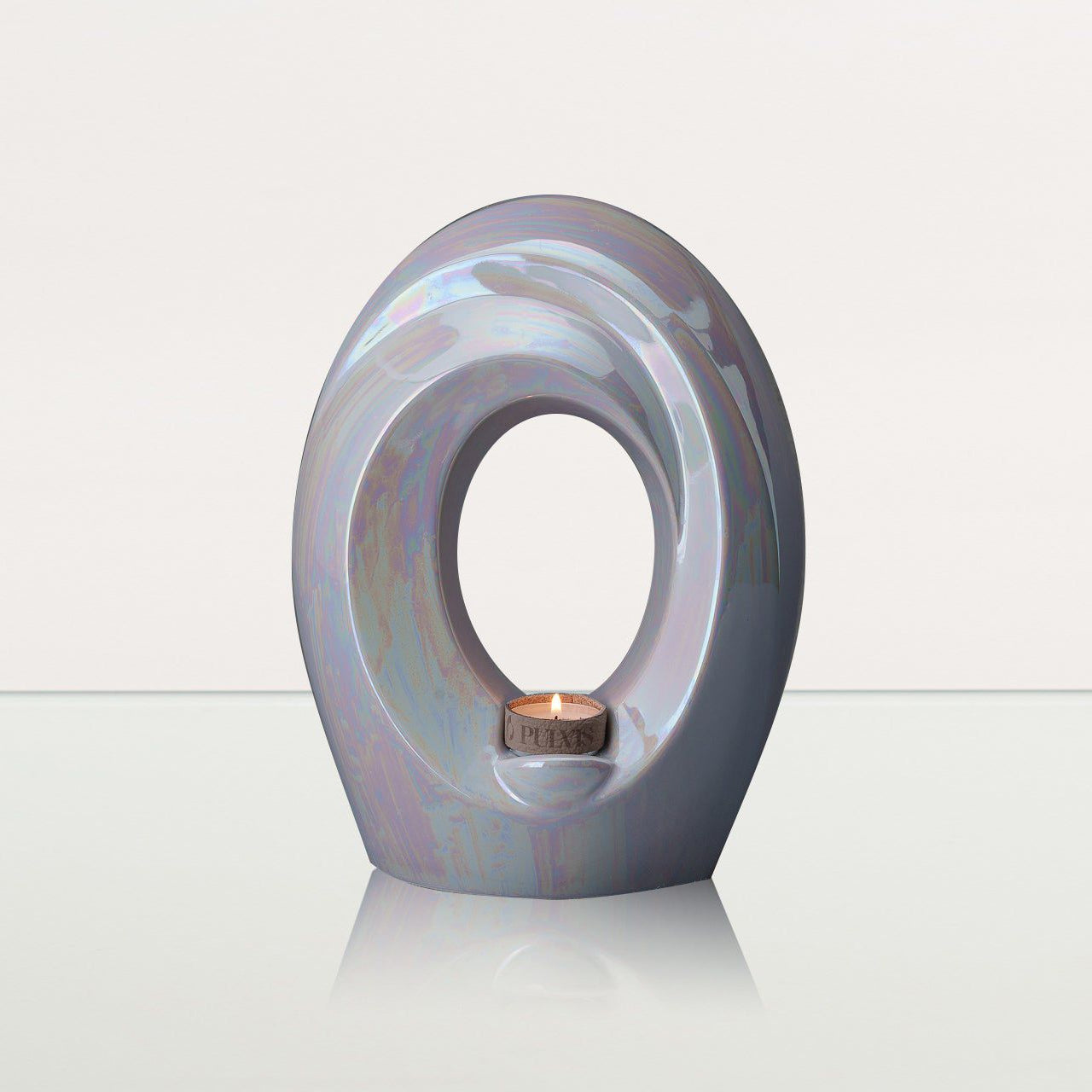 Handmade Cremation Urn for Ashes "The Passage" - Large Urn | Pearly White - Pulvis Art Urns