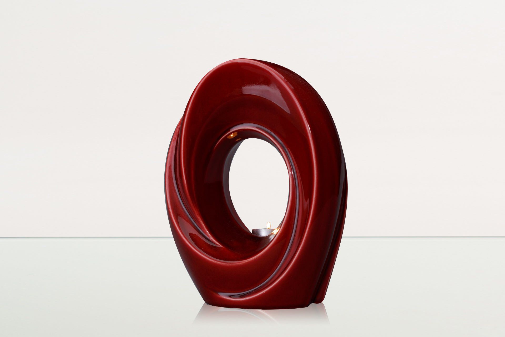 Handmade Cremation Urn for Ashes "The Passage" - Large Urn | Red | Ceramic - Pulvis Art Urns