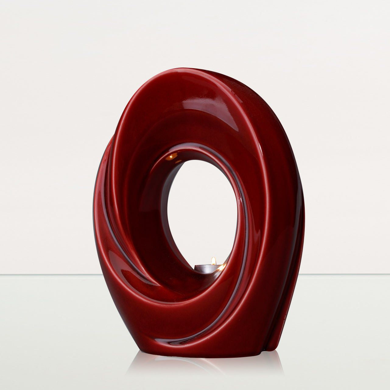 Handmade Cremation Urn for Ashes "The Passage" - Large Urn | Red | Ceramic - Pulvis Art Urns