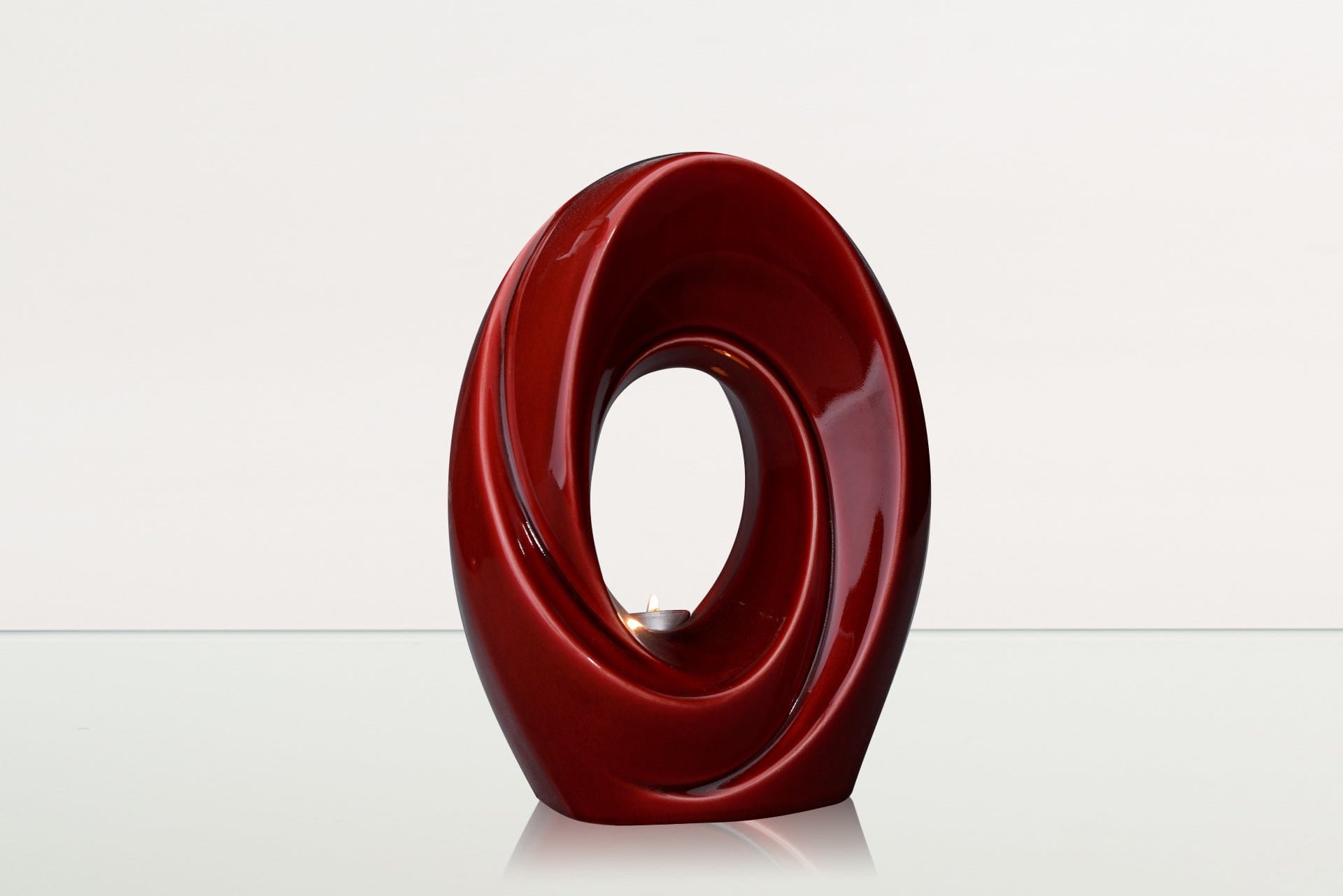 Handmade Cremation Urn for Ashes "The Passage" - Large Urn | Red | Ceramic - Pulvis Art Urns