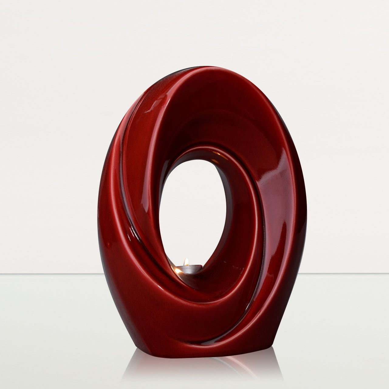 Handmade Cremation Urn for Ashes "The Passage" - Large Urn | Red | Ceramic - Pulvis Art Urns