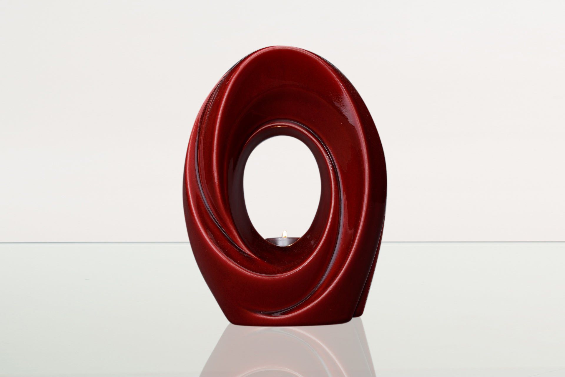 Handmade Cremation Urn for Ashes "The Passage" - Large Urn | Red | Ceramic - Pulvis Art Urns