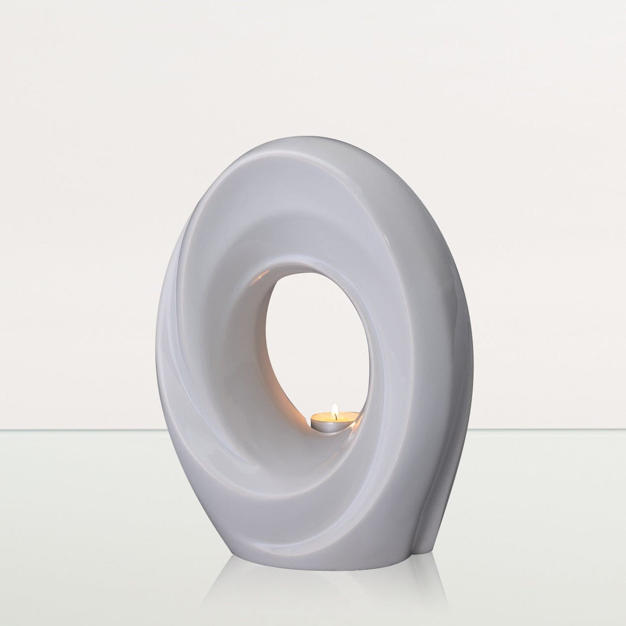 Handmade Cremation Urn for Ashes "The Passage" - Large Urn | White | Ceramic - Pulvis Art Urns