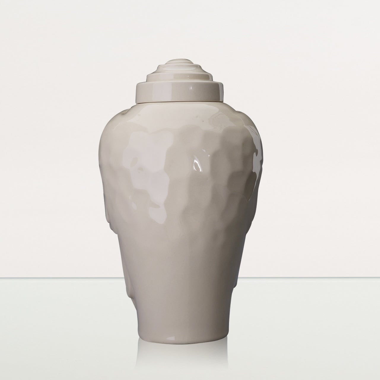 Handmade Cremation Urn for Ashes "Wings" - Large | Off-white | Ceramic Urn - Pulvis Art Urns