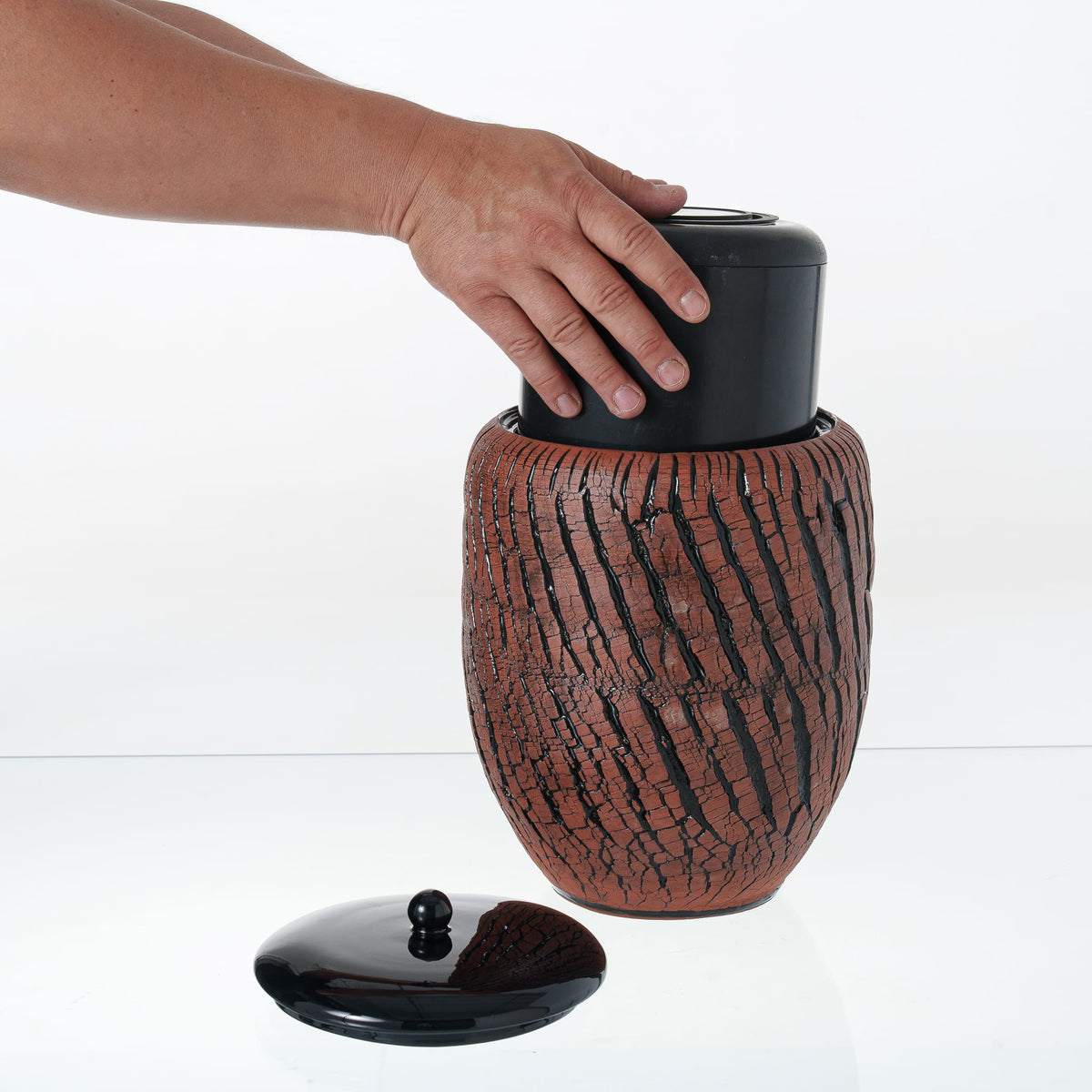 Pulvis Art Urns Adult Size Urn Handmade Cremation Urn "Halo" - Large | Pottery Wheel Urn