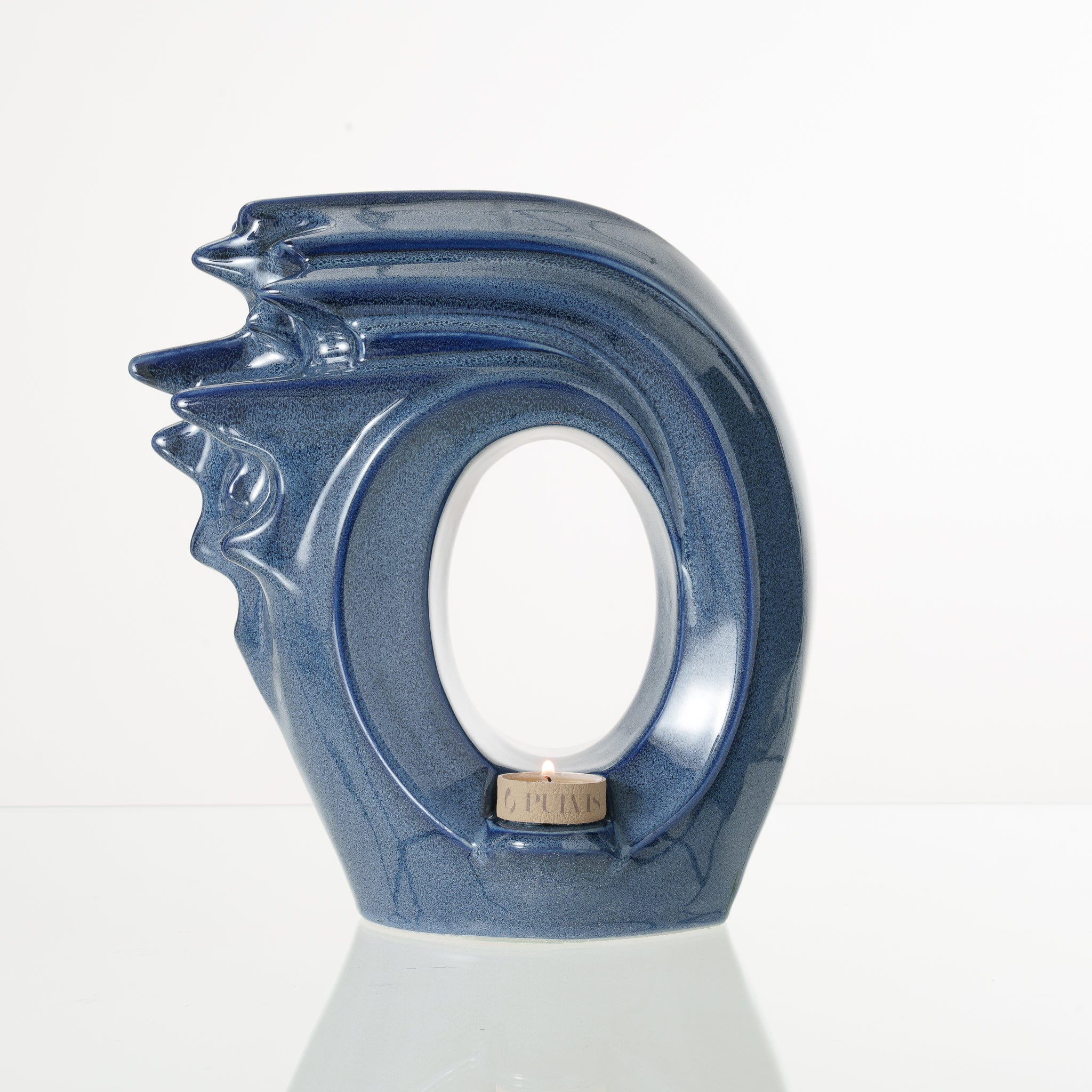 Pulvis Art Urns Adult Size Urn Handmade Cremation Urn "Zephyr" - Adult Ceramic Urn | Blue Melange