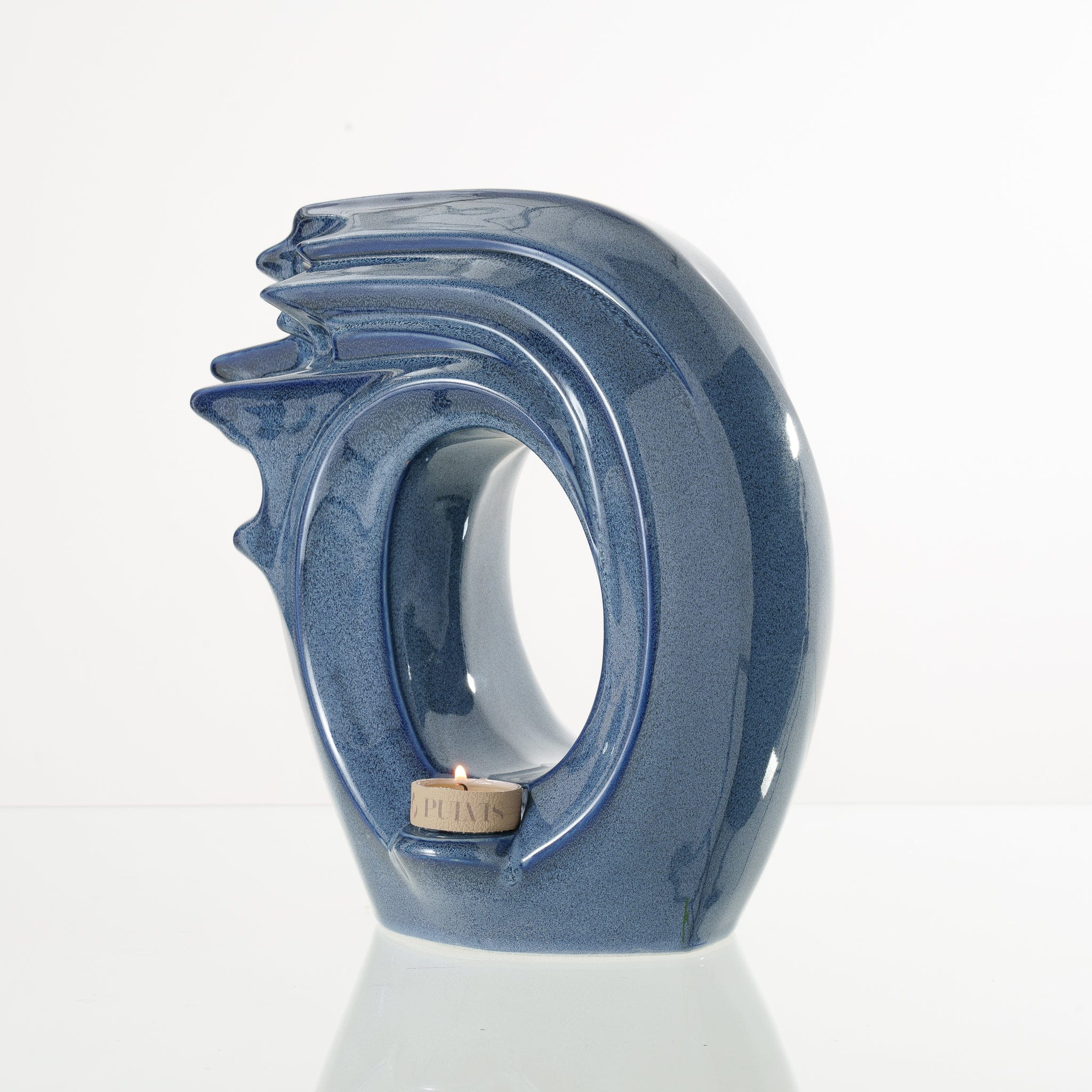 Pulvis Art Urns Adult Size Urn Handmade Cremation Urn "Zephyr" - Adult Ceramic Urn | Blue Melange