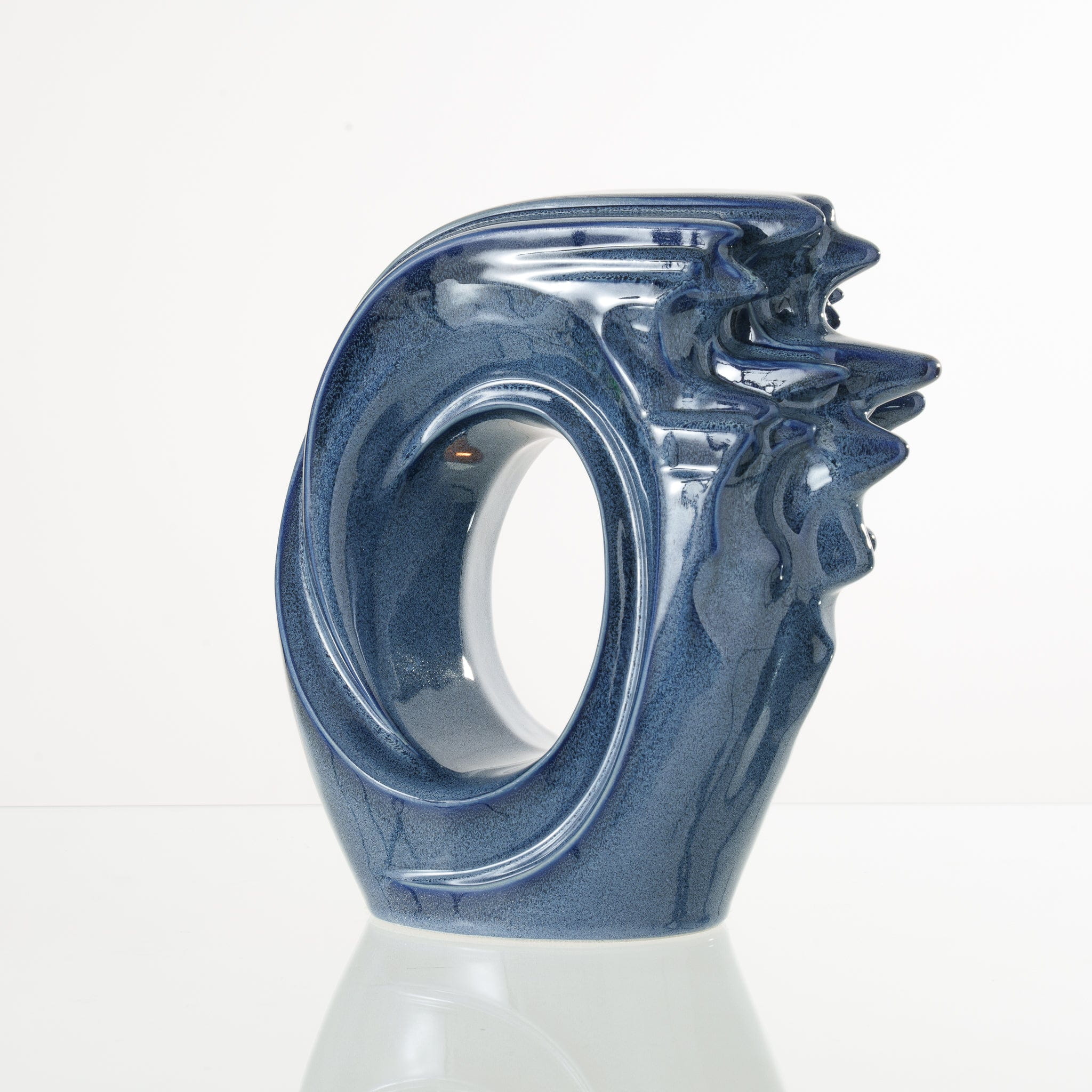 Pulvis Art Urns Adult Size Urn Handmade Cremation Urn "Zephyr" - Adult Ceramic Urn | Blue Melange