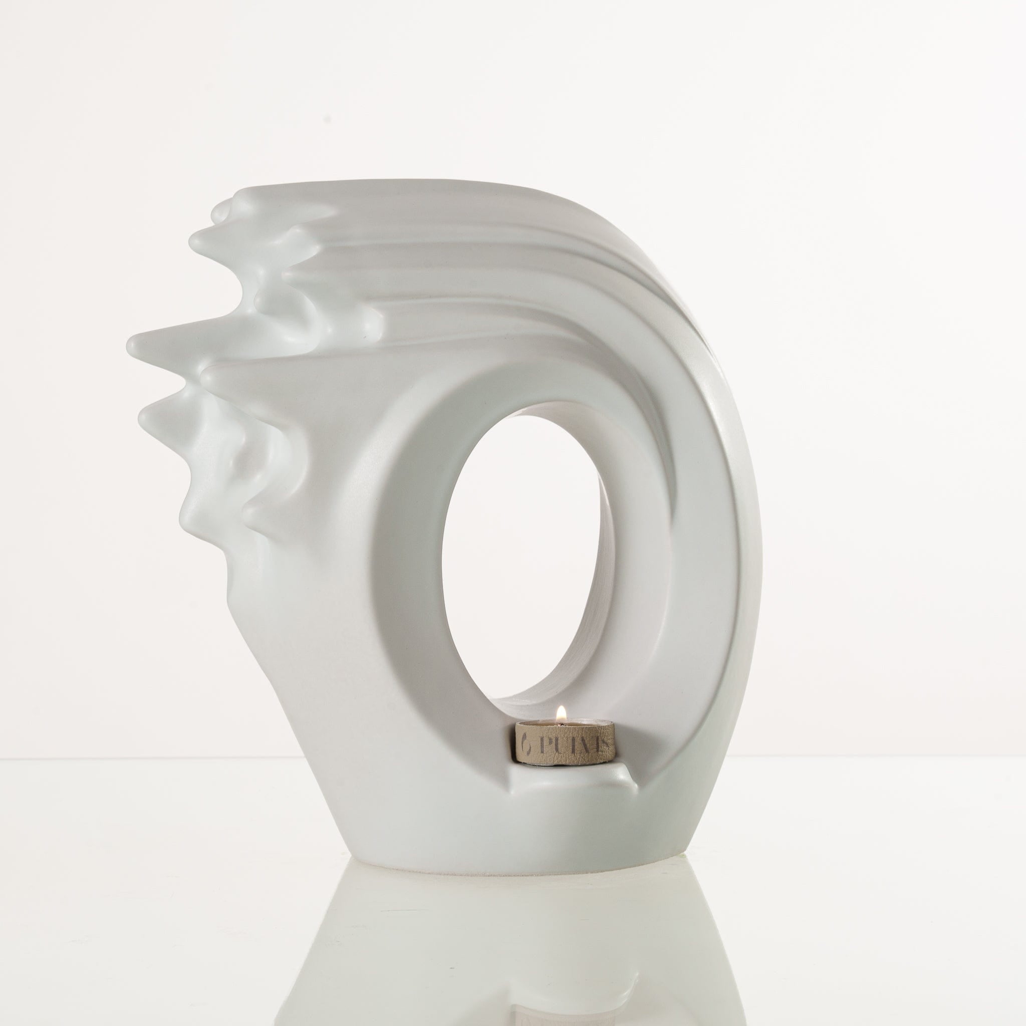 Pulvis Art Urns Adult Size Urn Handmade Cremation Urn "Zephyr" - Adult Ceramic Urn | White Matte