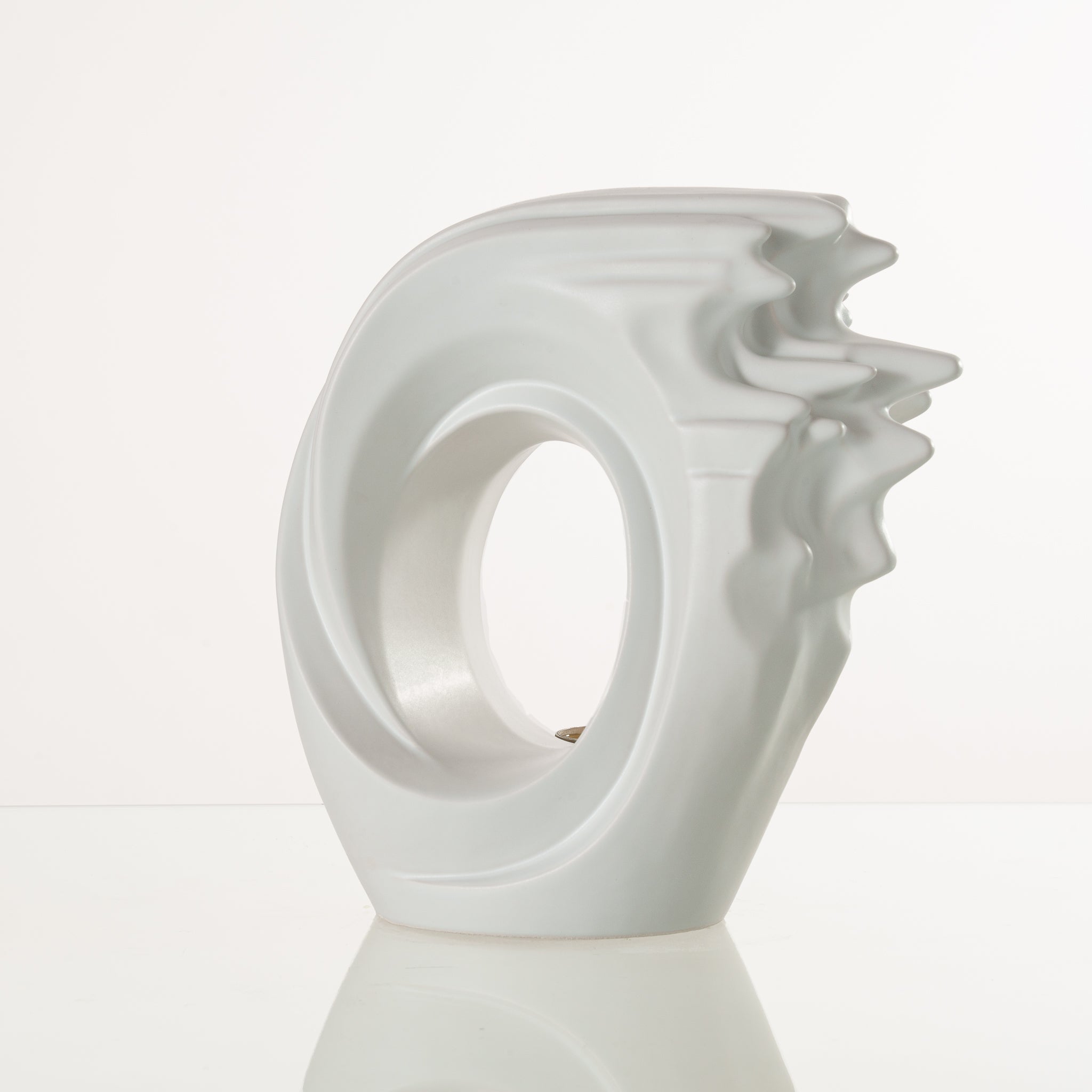 Pulvis Art Urns Adult Size Urn Handmade Cremation Urn "Zephyr" - Adult Ceramic Urn | White Matte