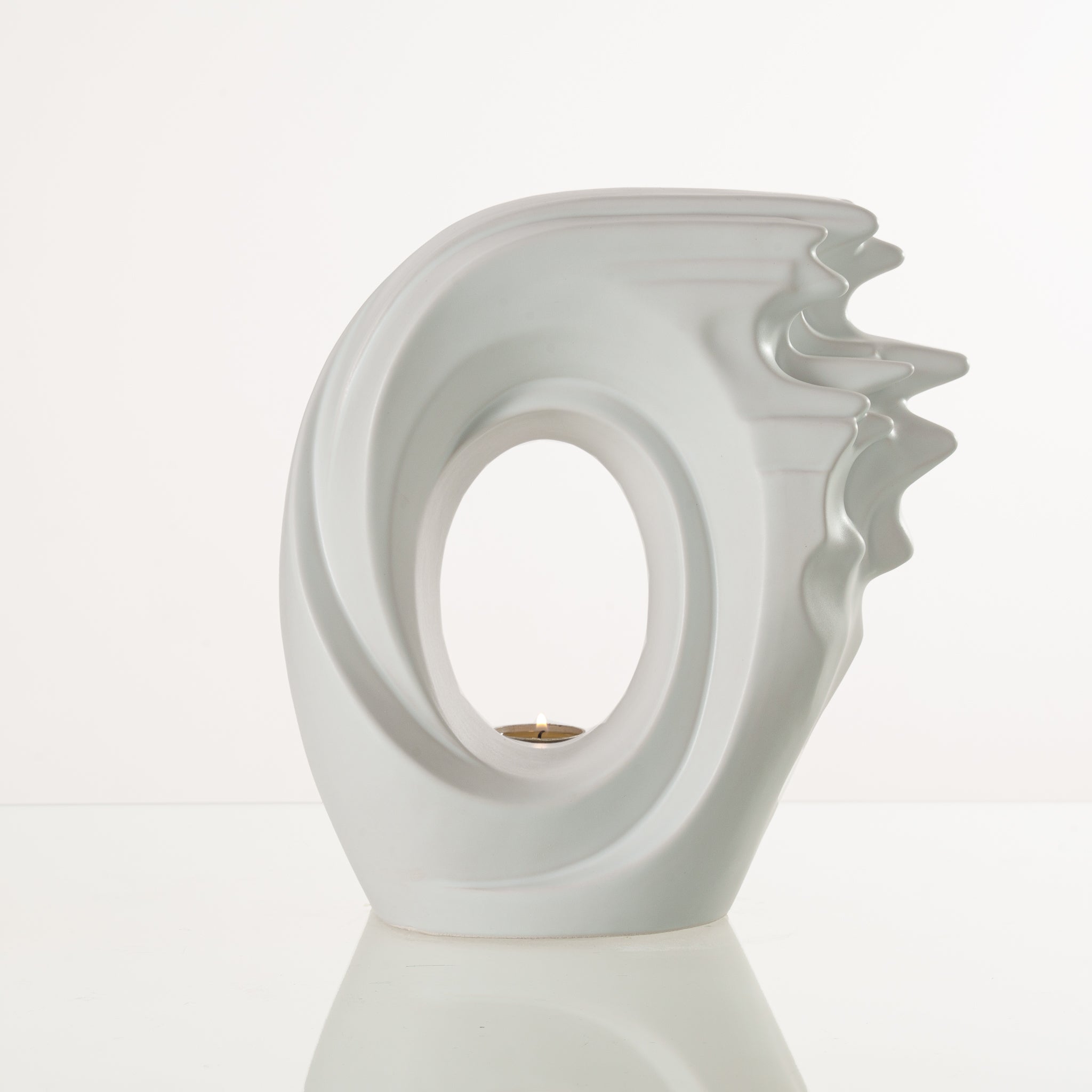 Pulvis Art Urns Adult Size Urn Handmade Cremation Urn "Zephyr" - Adult Ceramic Urn | White Matte