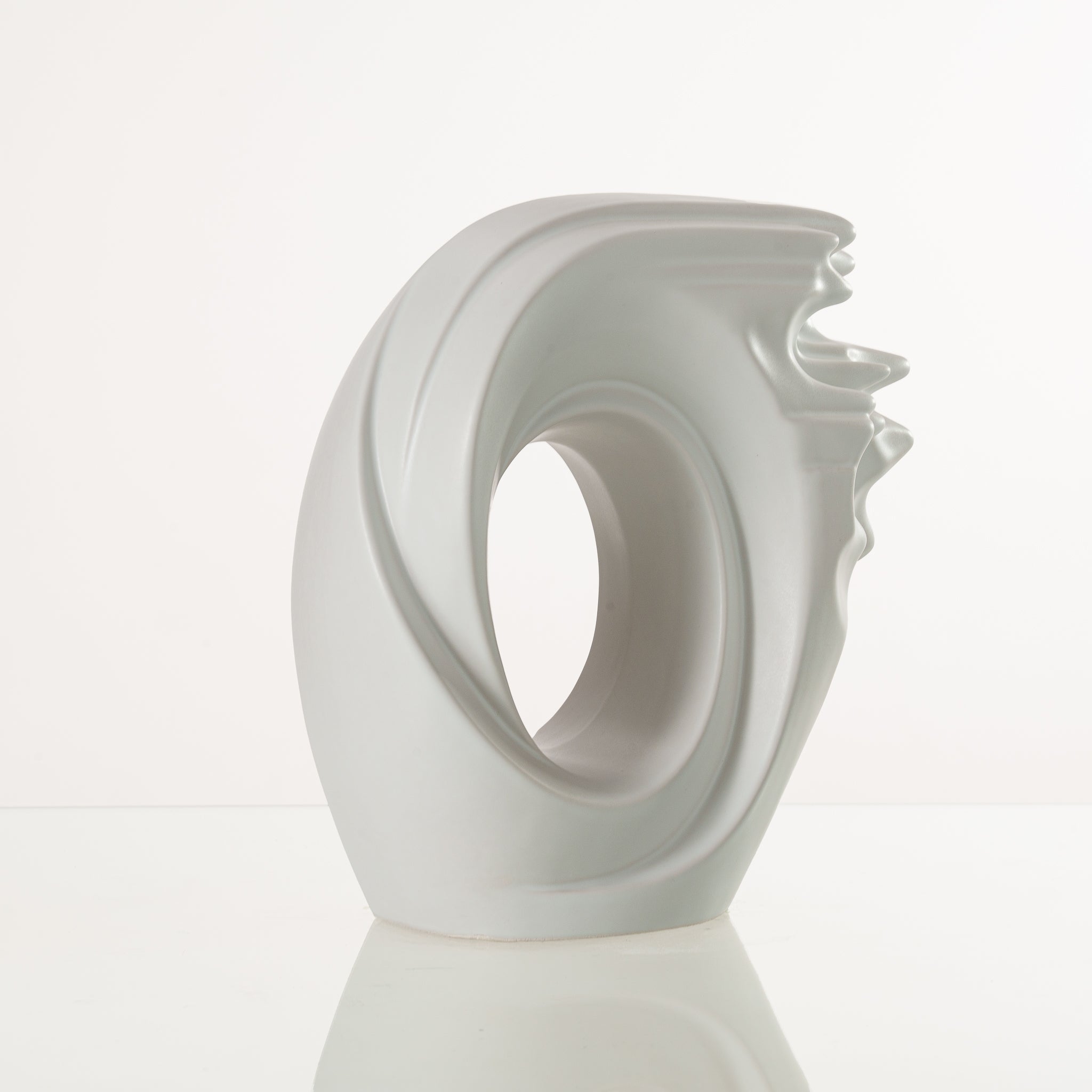 Pulvis Art Urns Adult Size Urn Handmade Cremation Urn "Zephyr" - Adult Ceramic Urn | White Matte