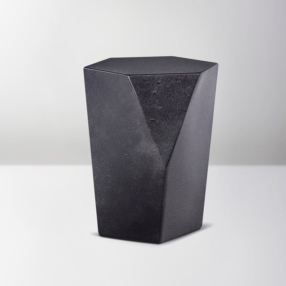 Handmade Urn "Crystal" - Stainless Steel | Black Granite - Pulvis Art Urns