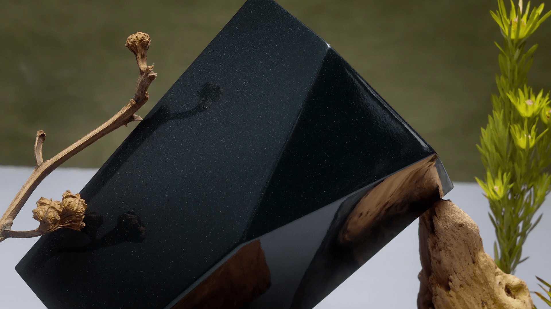 Handmade Urn "Crystal" - Stainless Steel | Turquoise - Pulvis Art Urns