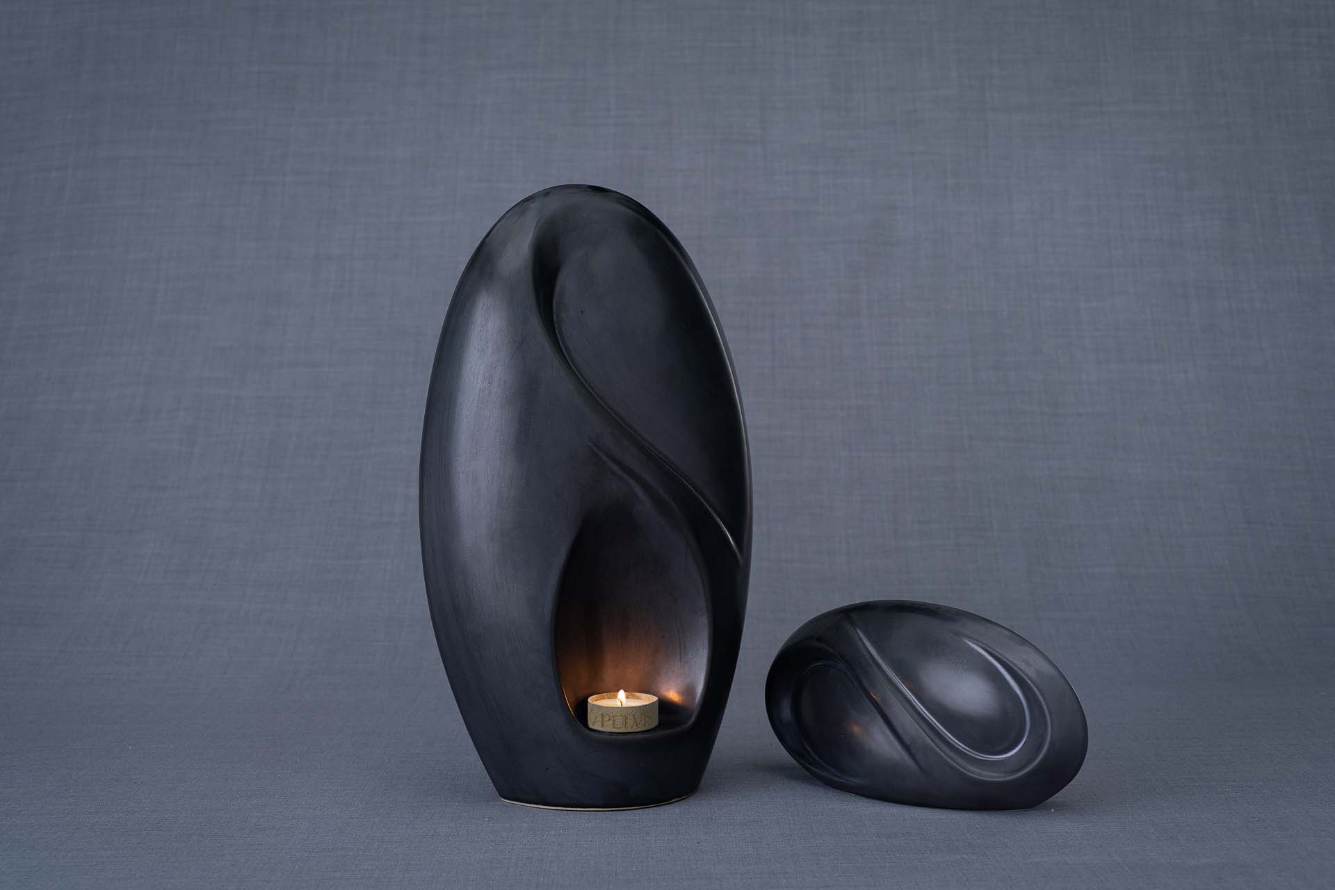 Set Of Ceramic Art Urns for Ashes "Eternity" - (Large urn + Keepsake) - Pulvis Art Urns