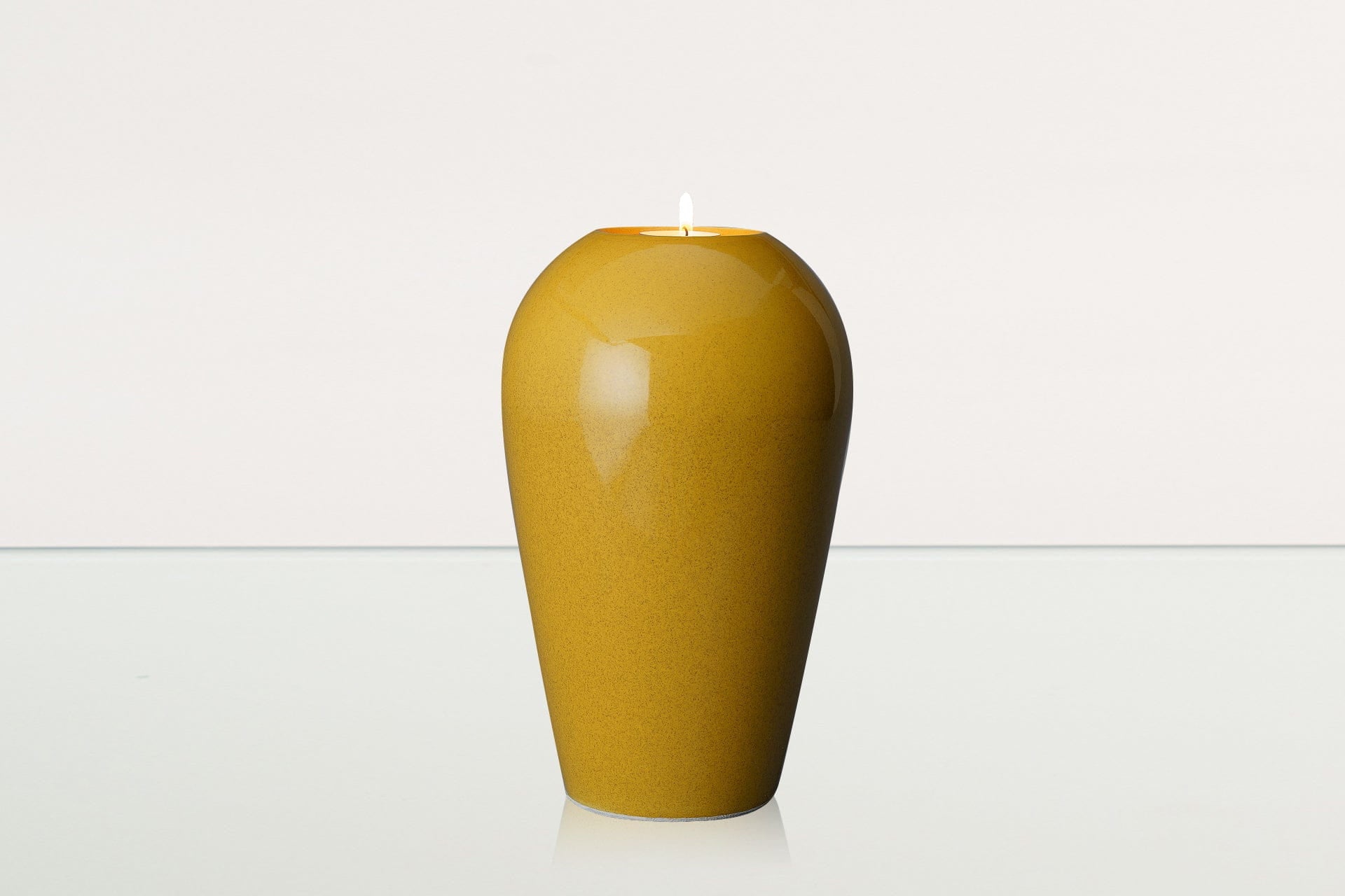 Memorial Cremation Urn "Serenity" - Large | Amber Yellow | Ceramic Urn - Pulvis Art Urns