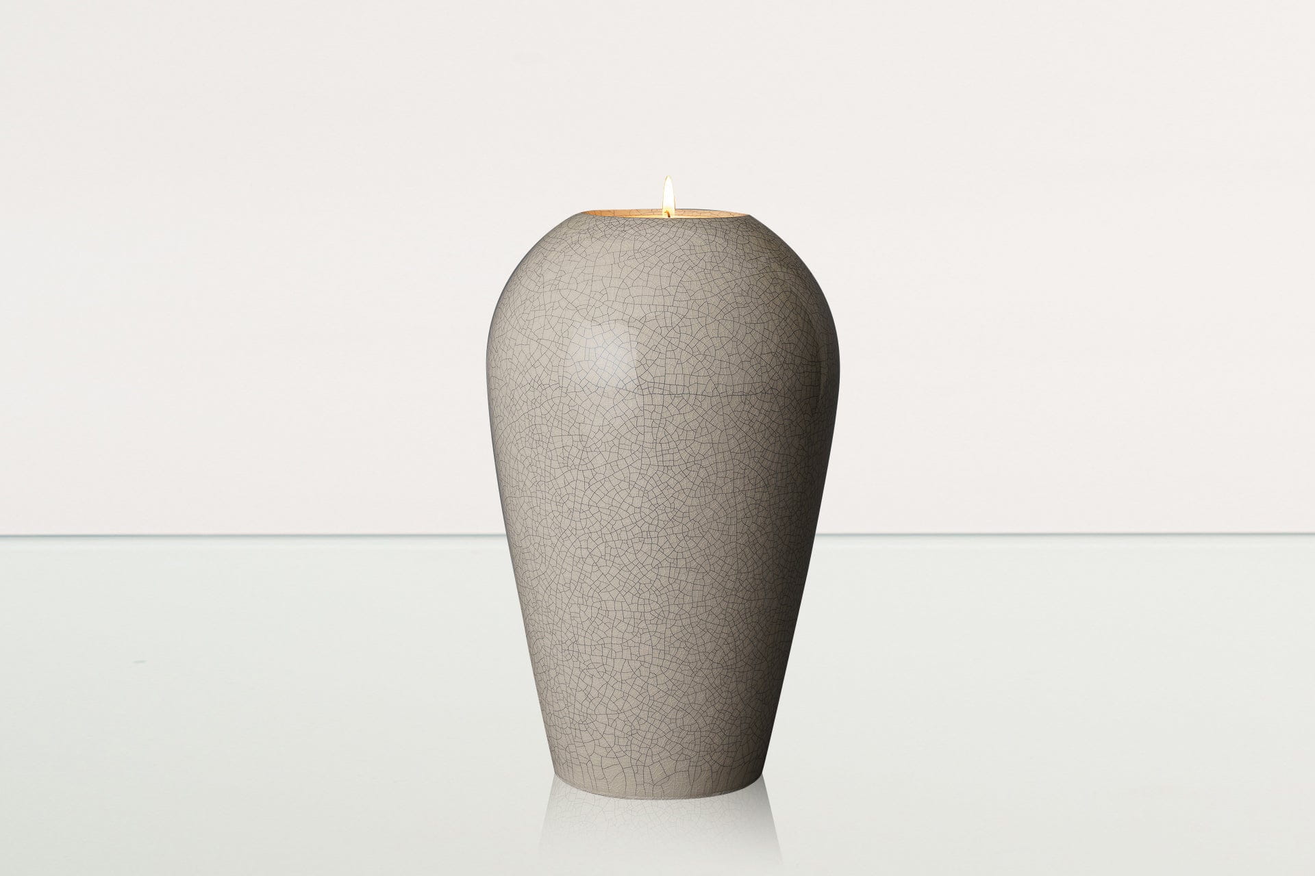 Memorial Cremation Urn "Serenity" - Large | Craquelure | Ceramic Urn - Pulvis Art Urns