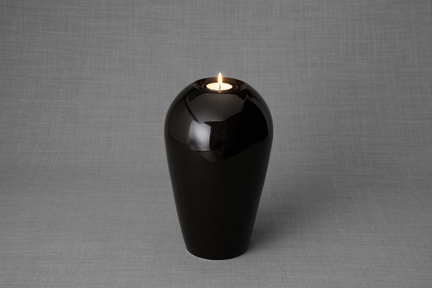 Pulvis Art Urns Adult Size Urn Memorial Cremation Urn "Serenity" - Large | Lamp Black | Ceramic