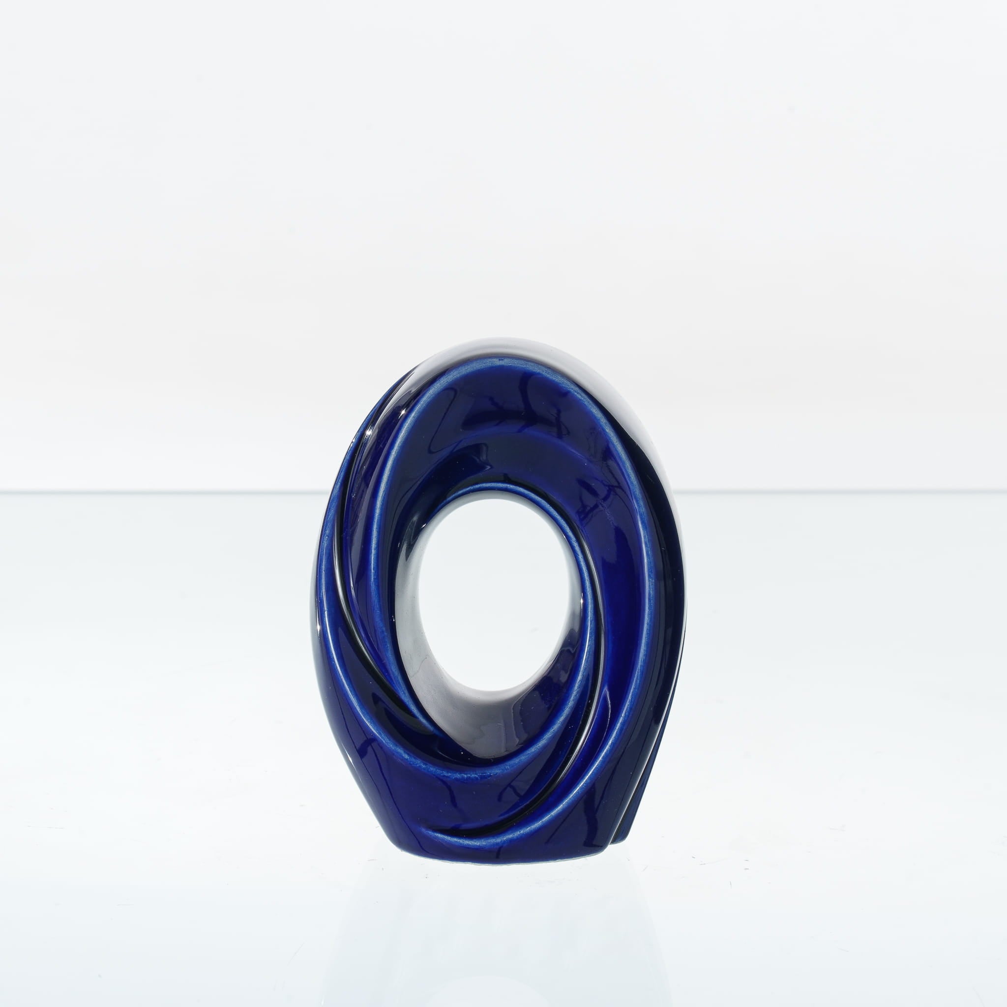 Pulvis Art Urns Adult Size Urn Mini Cremation Urn "The Passage" - Handmade Ceramic Urn | Cobalt Metallic