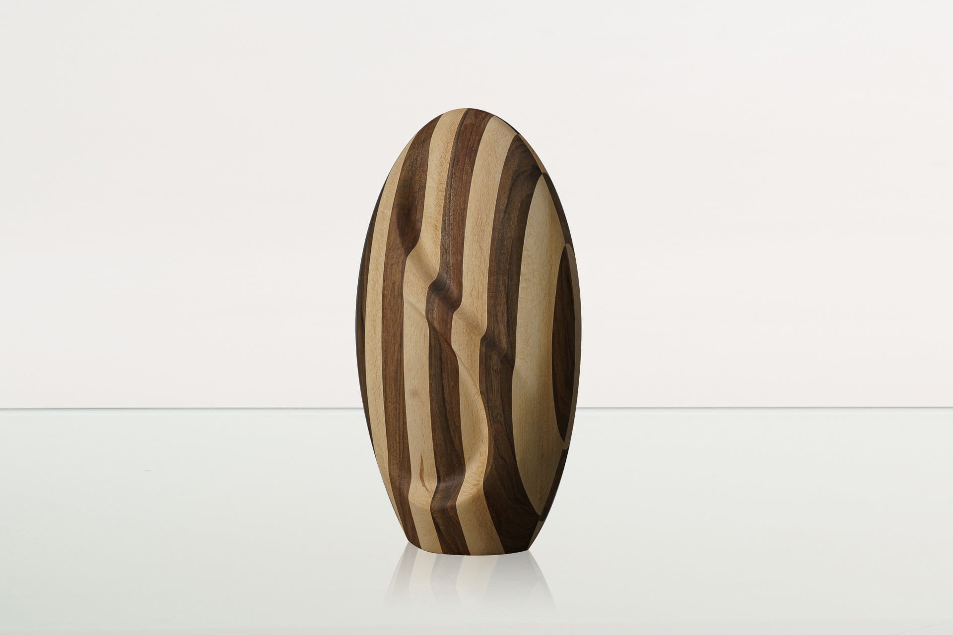 Striped Wooden Urn "Eternity" - Genuine Walnut & Beech Urn - Pulvis Art Urns