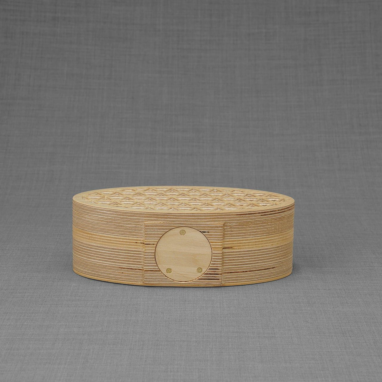 Wooden Cremation Urn "Remembrance" - Handmade - Purple Leather - Pulvis Art Urns