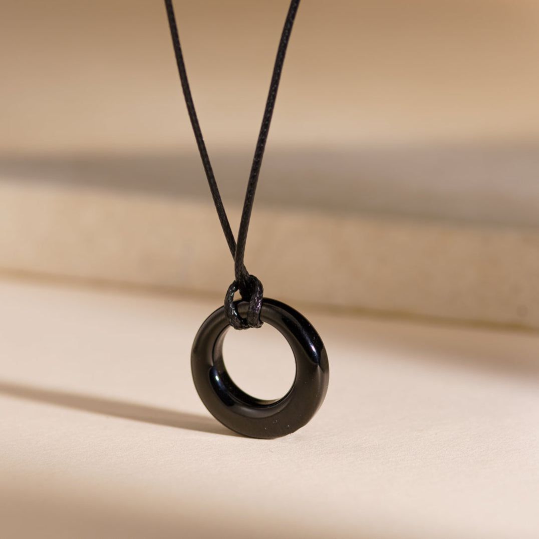 Cremation Necklace – Forever | Stainless Steel | Memorial Jewelry | Black - Pulvis Art Urns