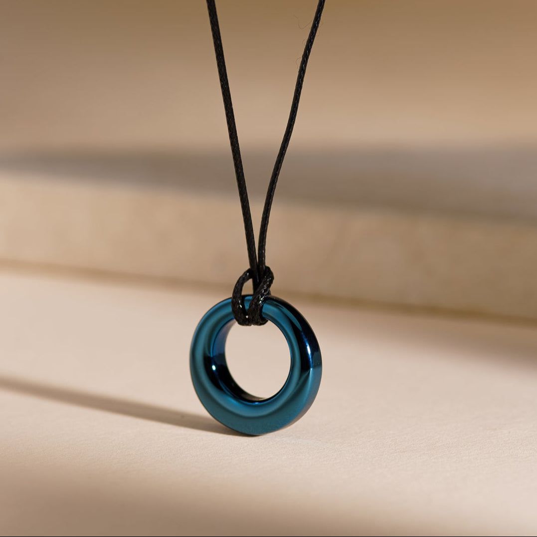 Cremation Necklace – Forever | Stainless Steel | Memorial Jewelry | Blue - Pulvis Art Urns