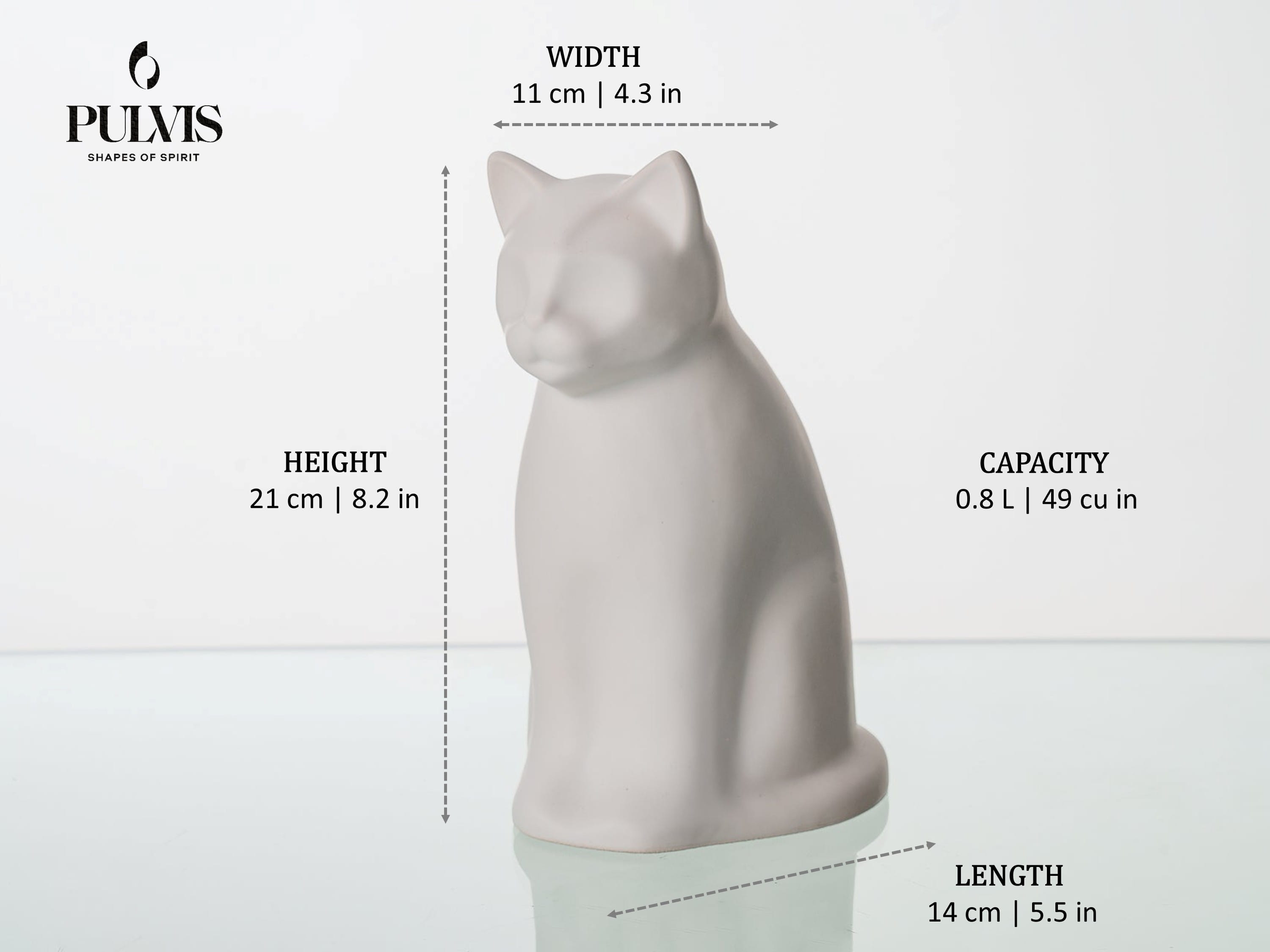 Pulvis Art Urns Meow Cat Custom Decorated Pet Urn - Handmade | Ceramic Pet Urn