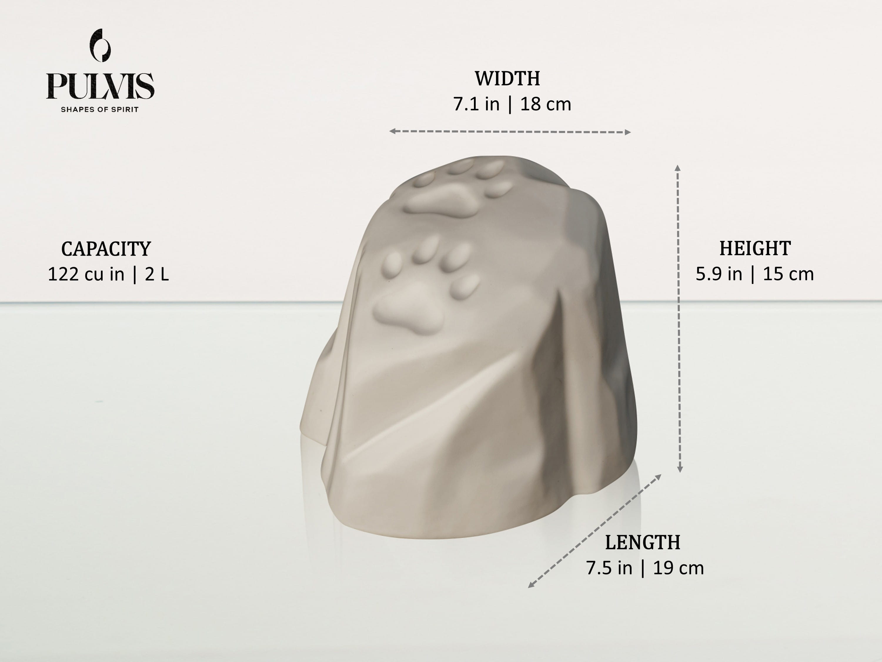 Pulvis Art Urns Paw Print Custom Decorated Pet Urn - Handmade | Ceramic Pet Urn