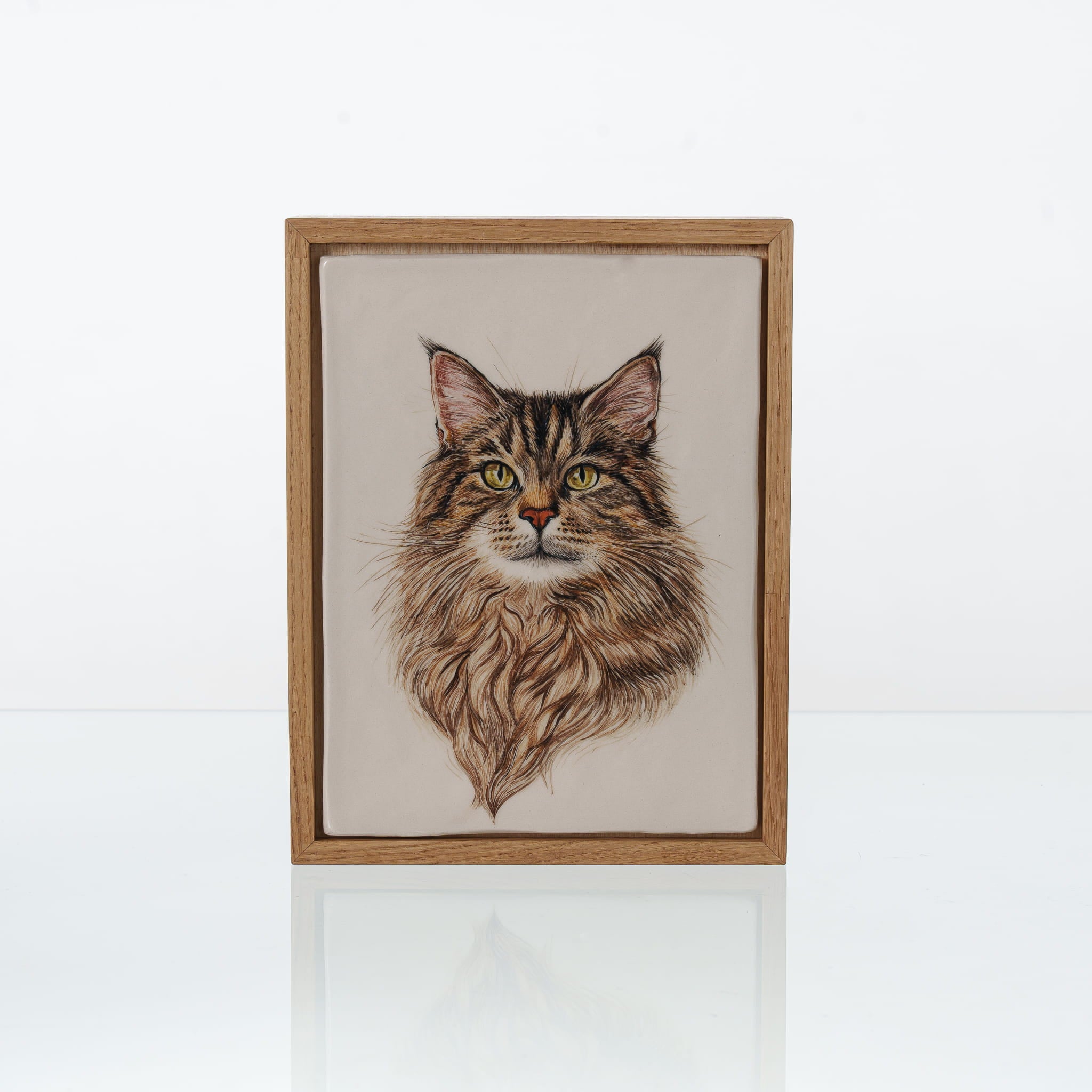 Pulvis Art Urns Custom Pet Urn - Moment In Time - Hand Decorated Ceramic Tile | Wall Mounted | Frame Urn